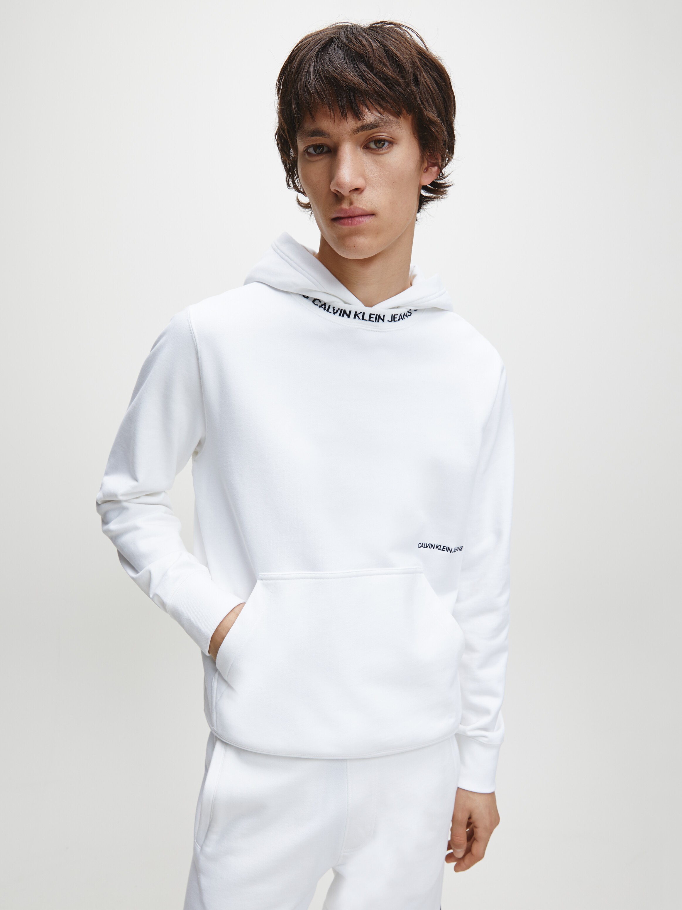 Logo Collar Hoodie Sweatshirts Hoodies Calvin Klein