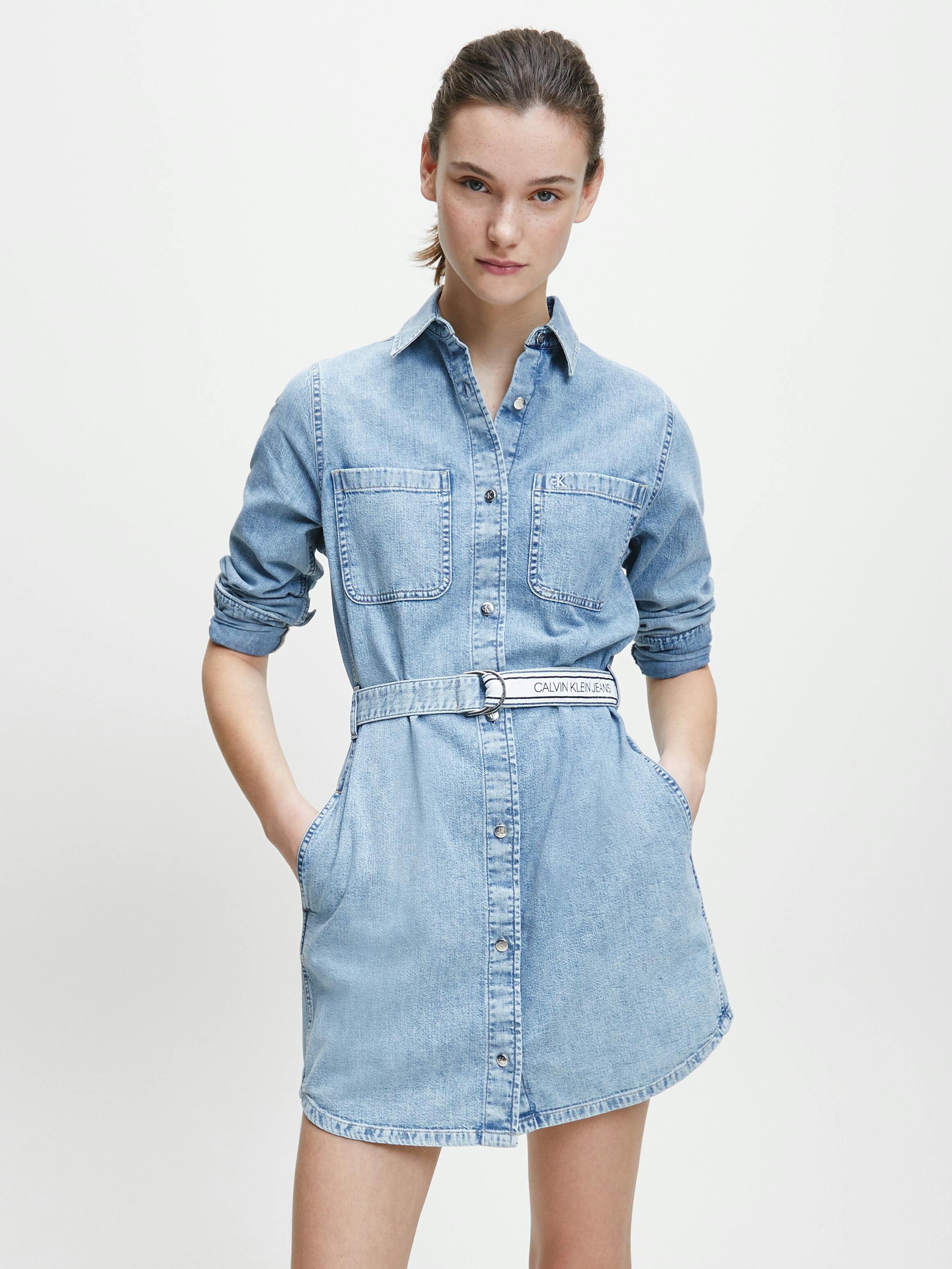 Belted Denim Shirt Dress | Dresses | Calvin Klein