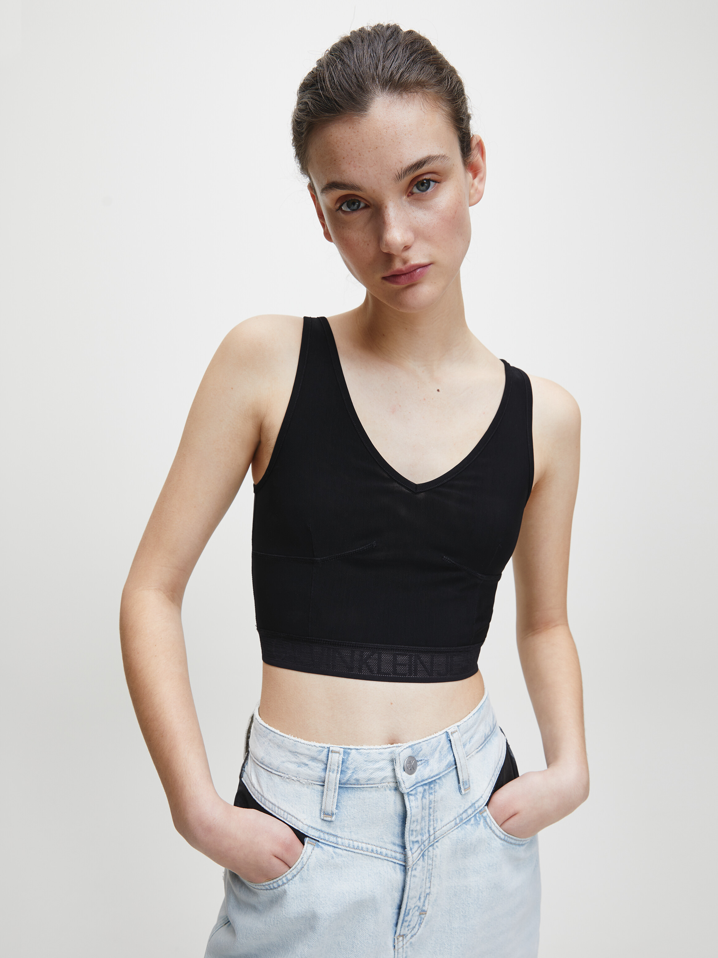 calvin klein logo crop top