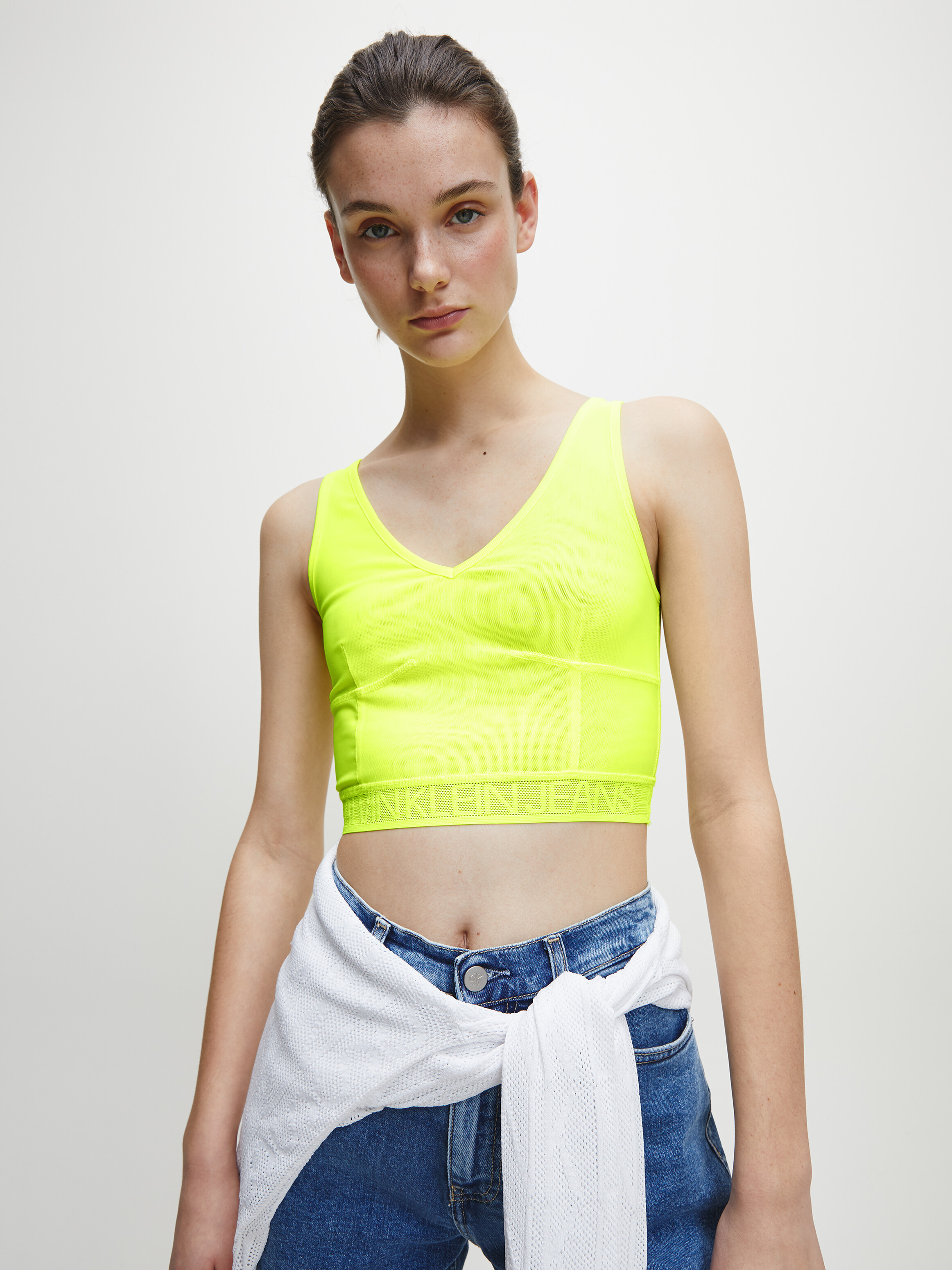 calvin klein logo crop top