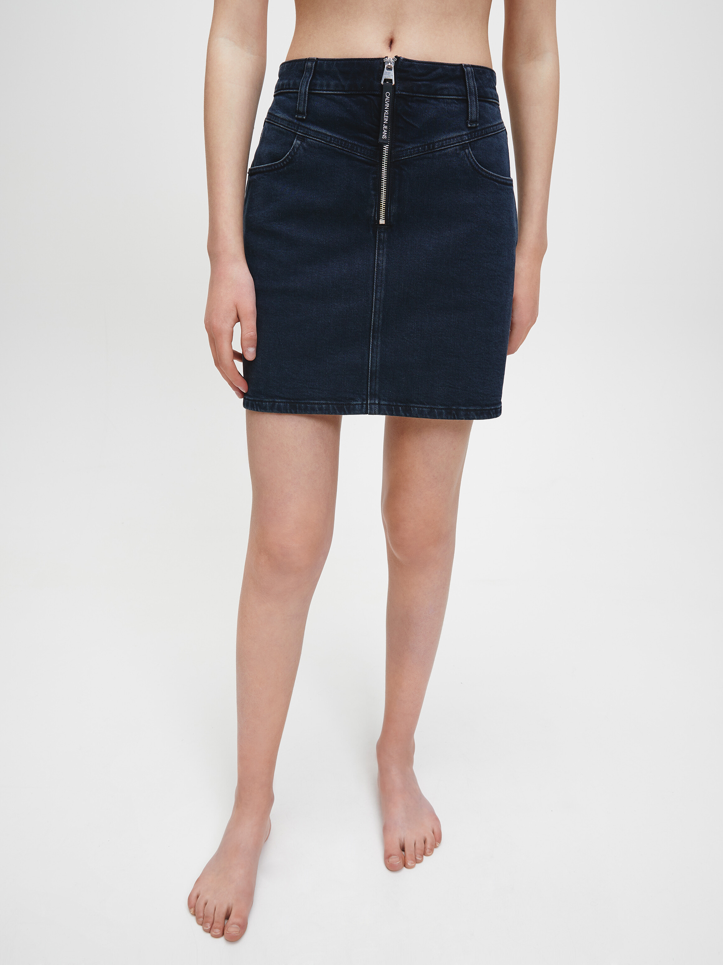 calvin klein denim mini skirt