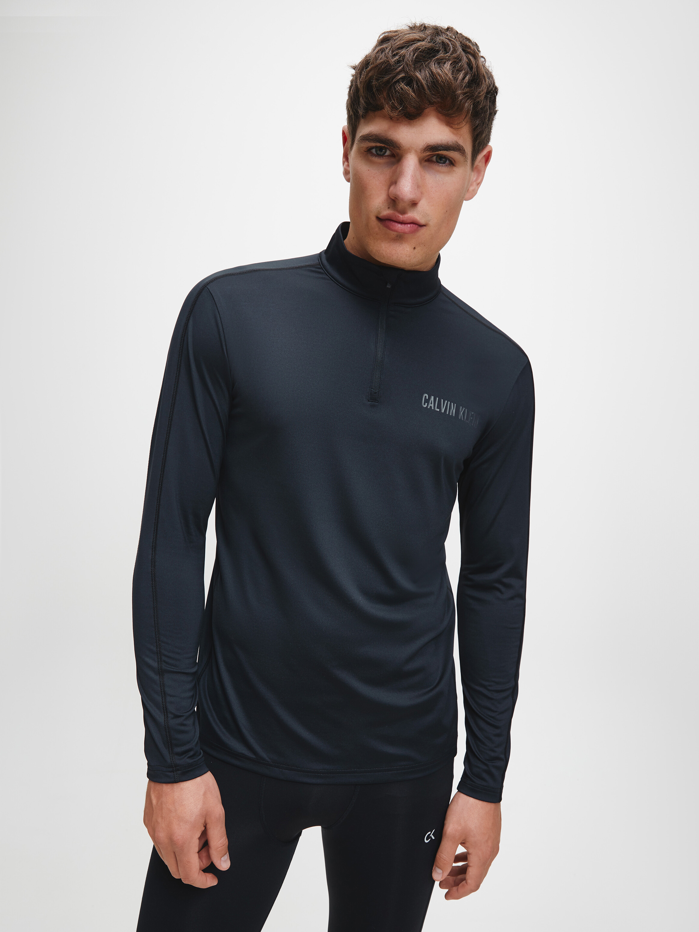 Calvin Klein ドライバーズニット エルボーパッチ ブラック