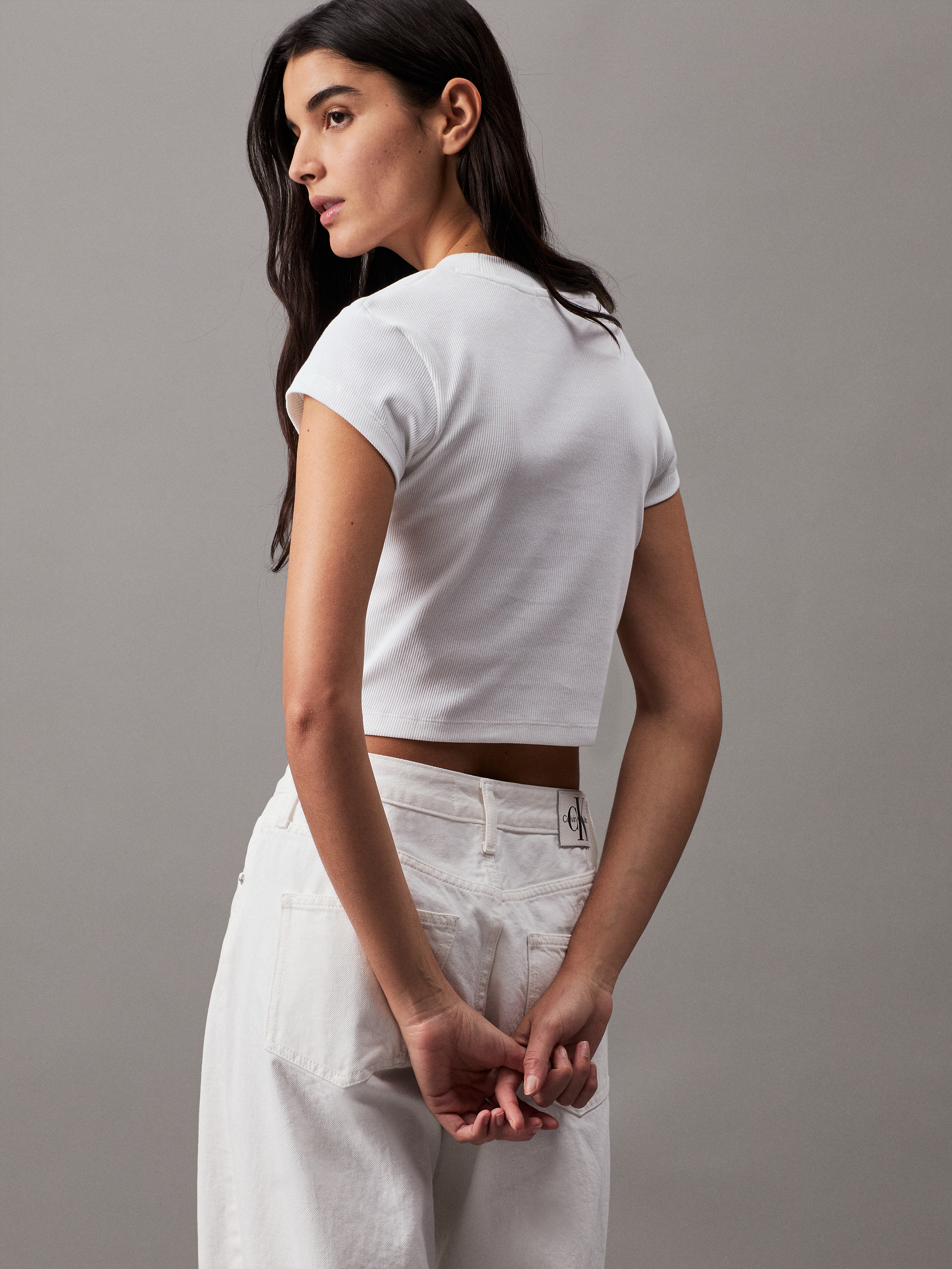 Slim Cropped Ribbed T-shirt | Calvin Klein