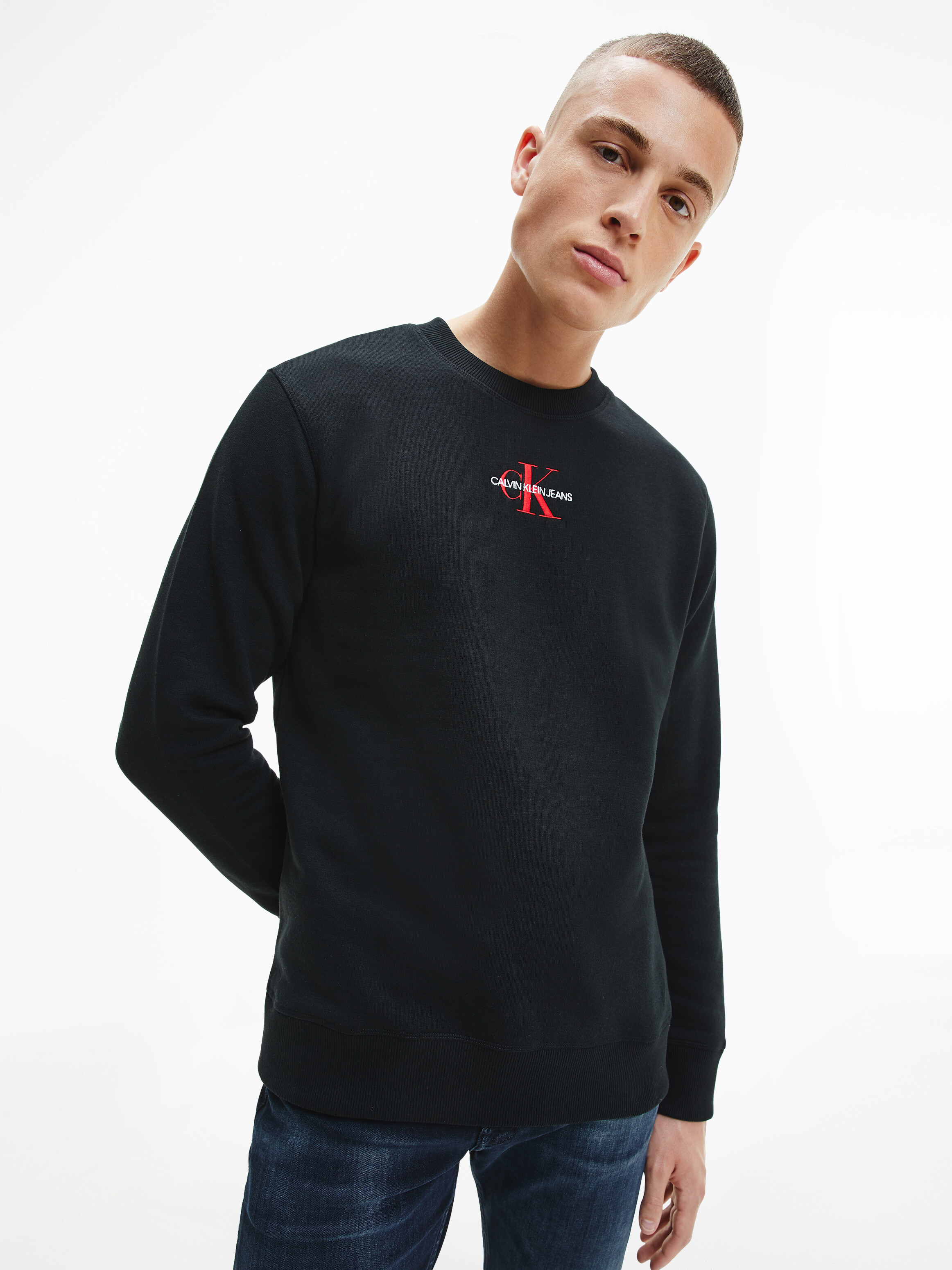 calvin klein embroidered logo sweatshirt