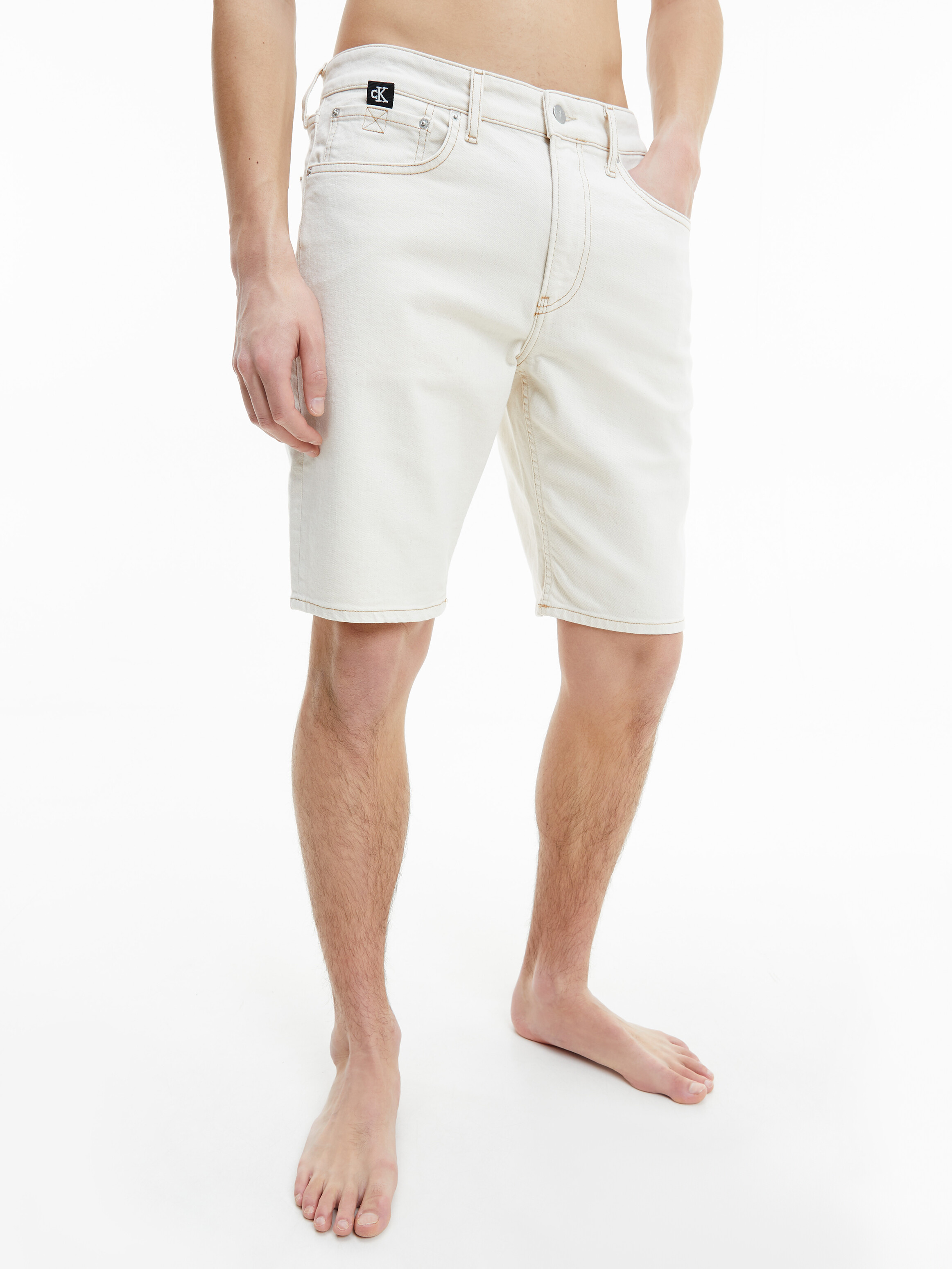 calvin klein white denim shorts