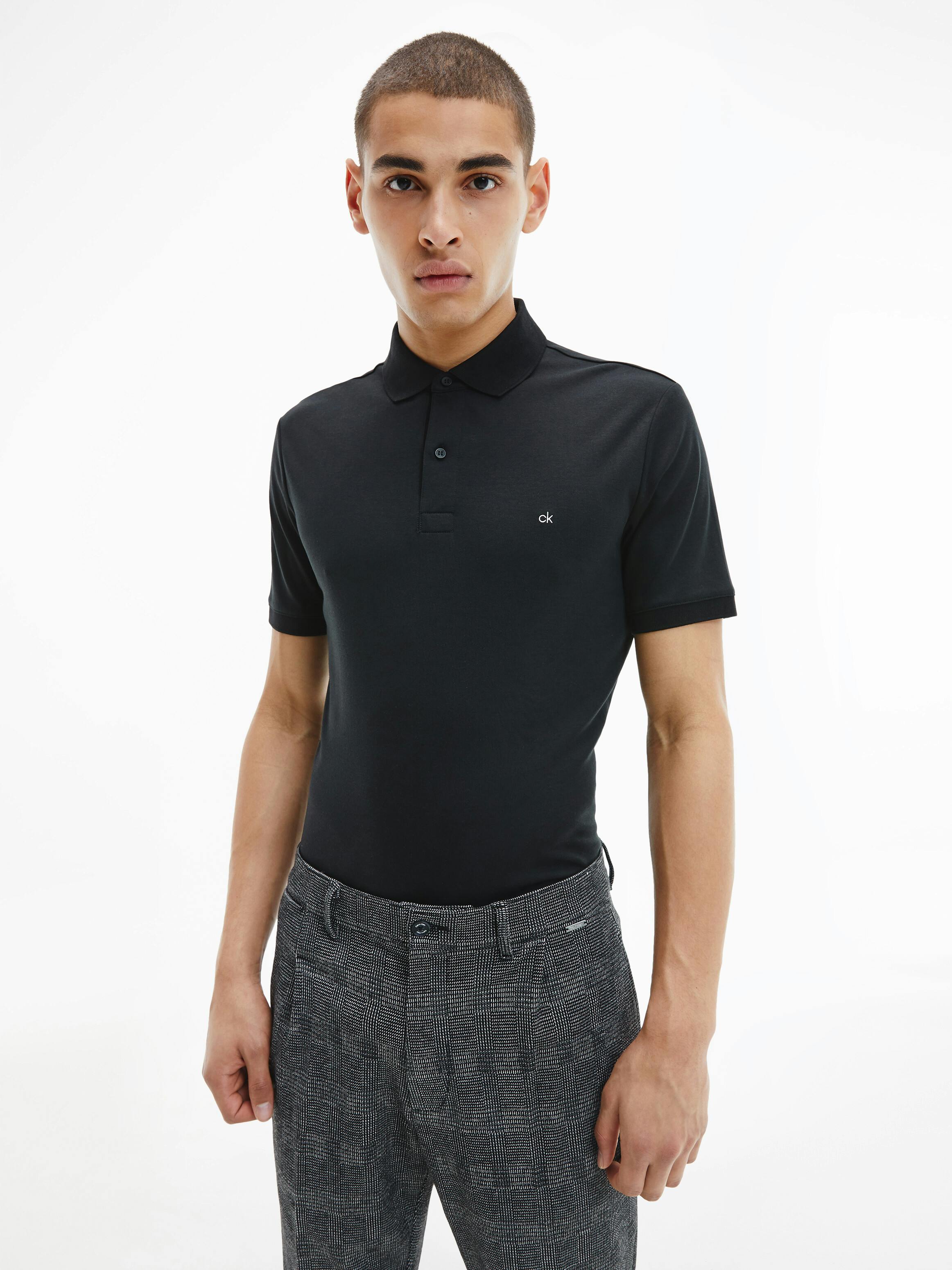 Black ck polo shirt Clearance