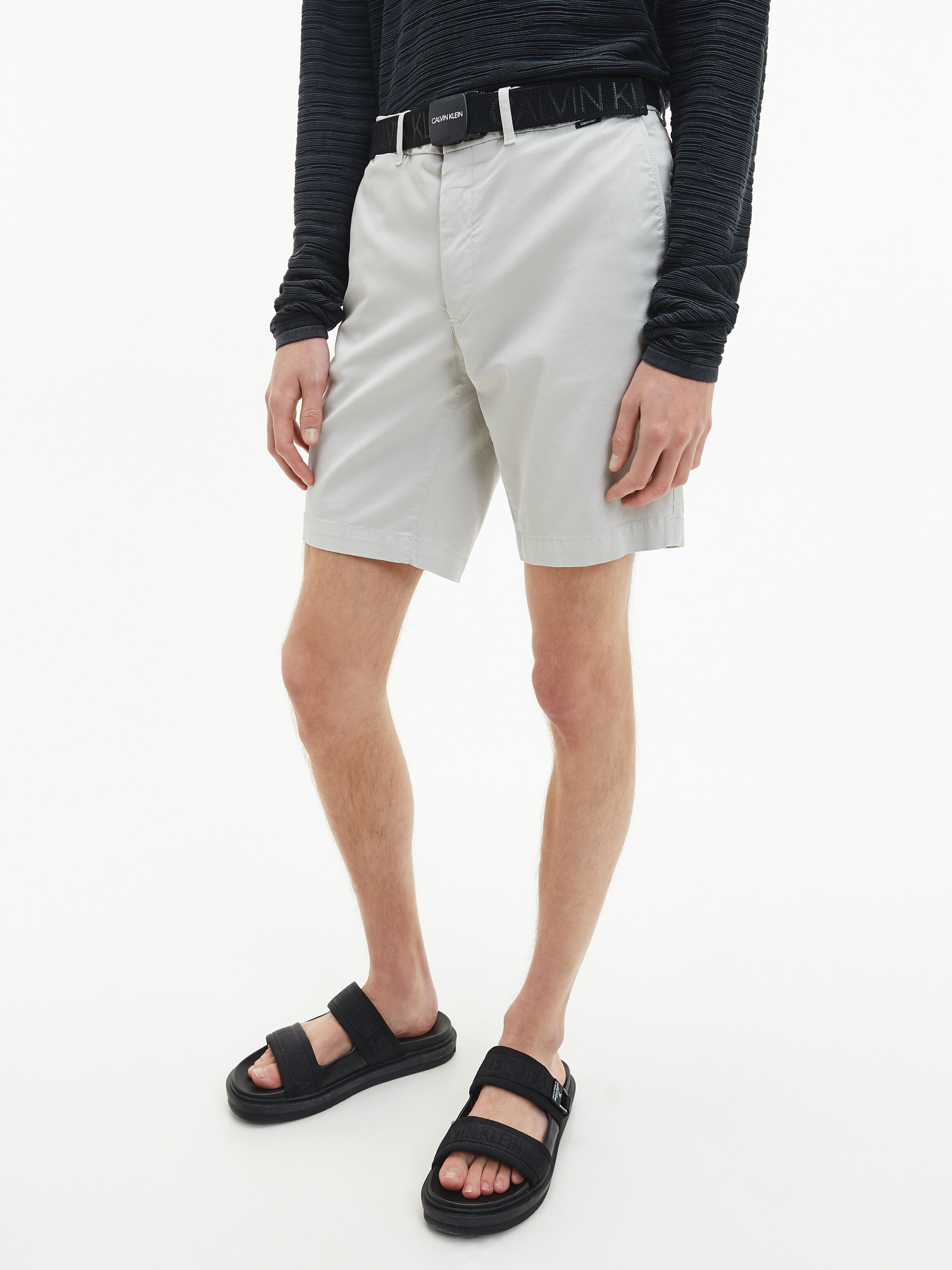 Slim Organic Cotton Belted Shorts | Shorts | Calvin Klein