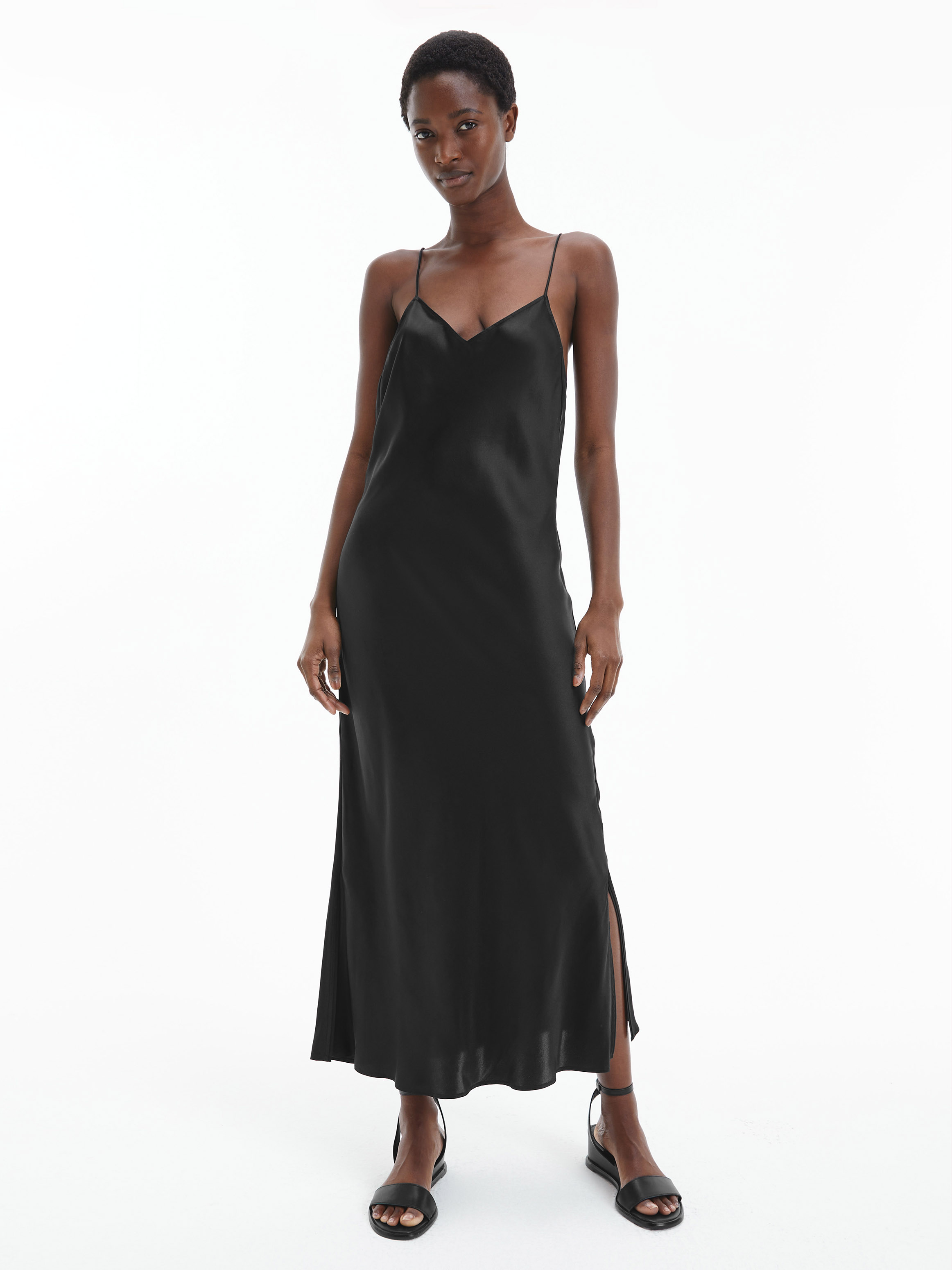 Pure Silk Maxi Slip Dress Dresses Calvin Klein