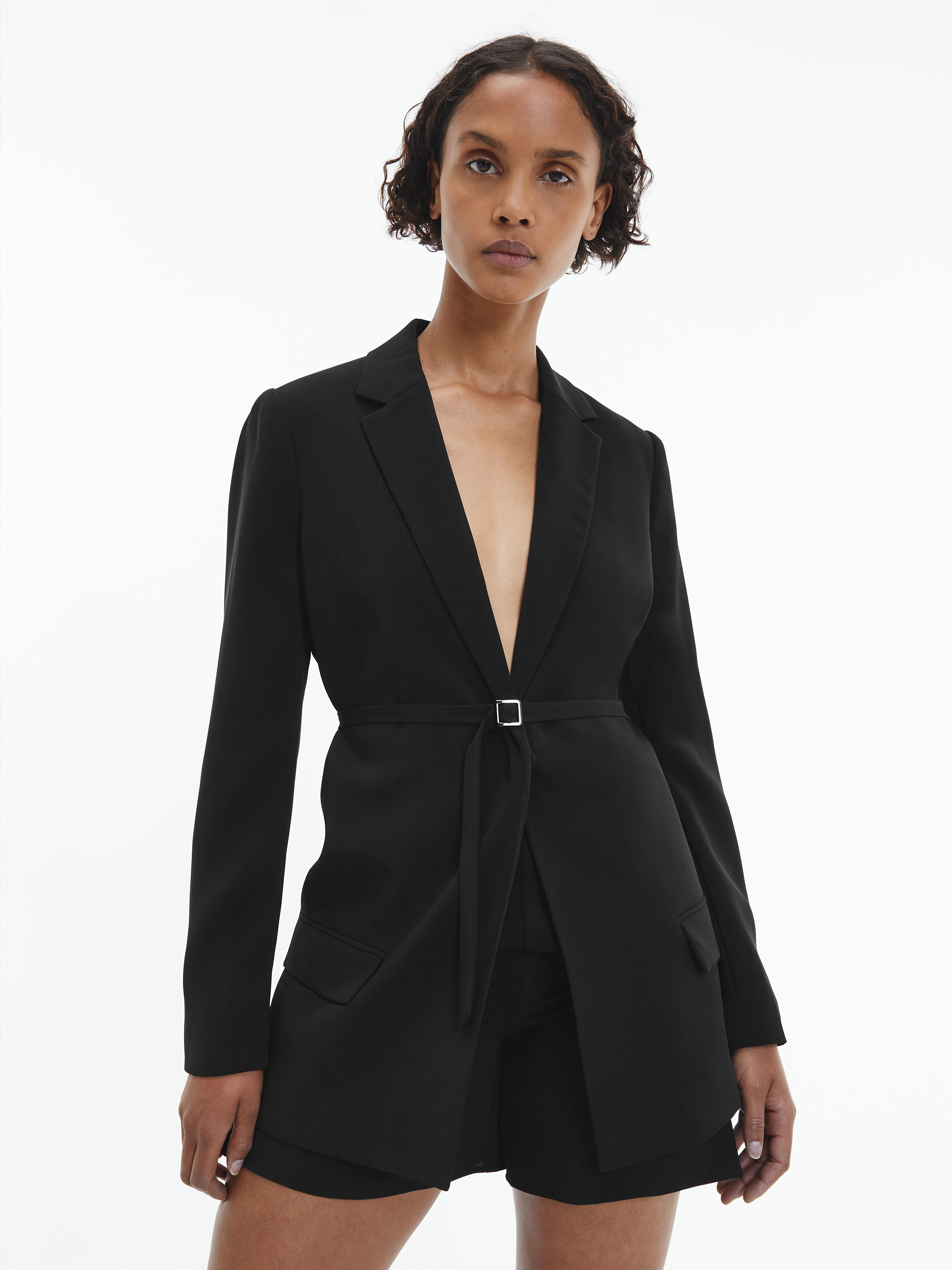 Calvin klein women's hot sale black blazer