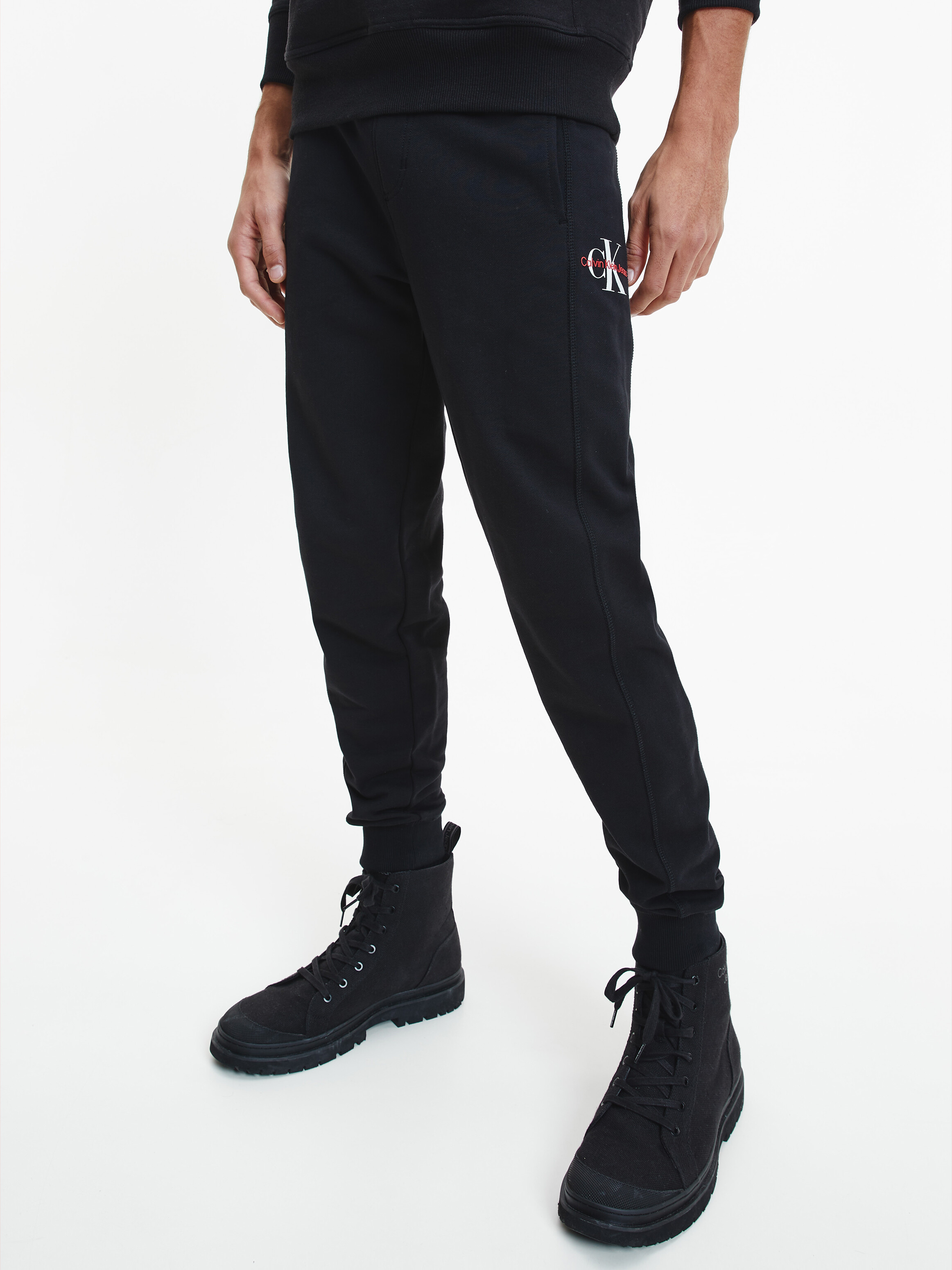 Calvin klein monogram hot sale joggers grey