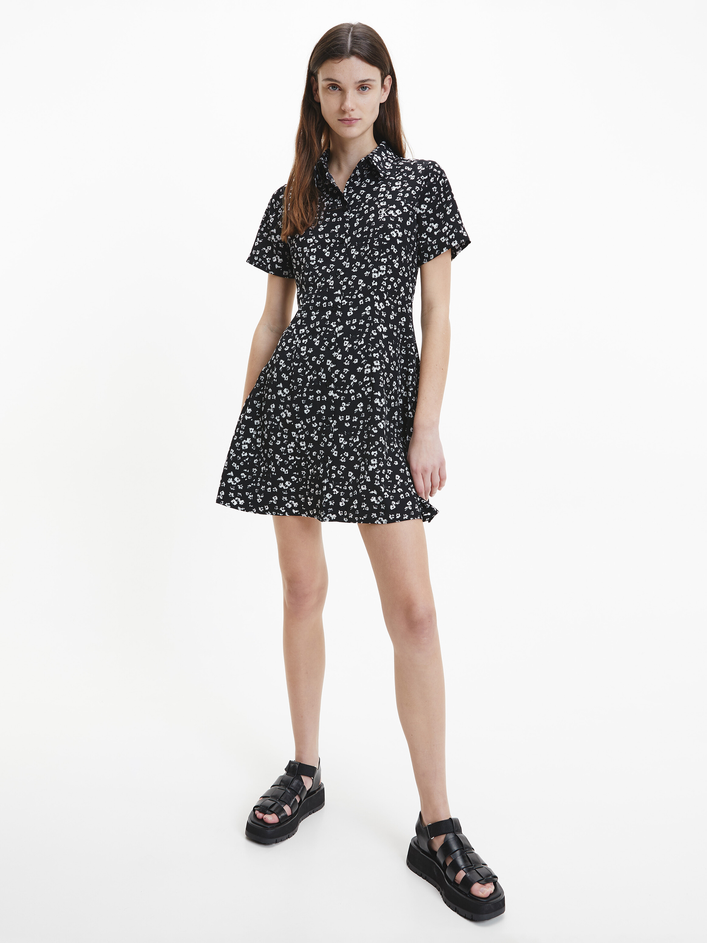 calvin klein ditsy floral dress