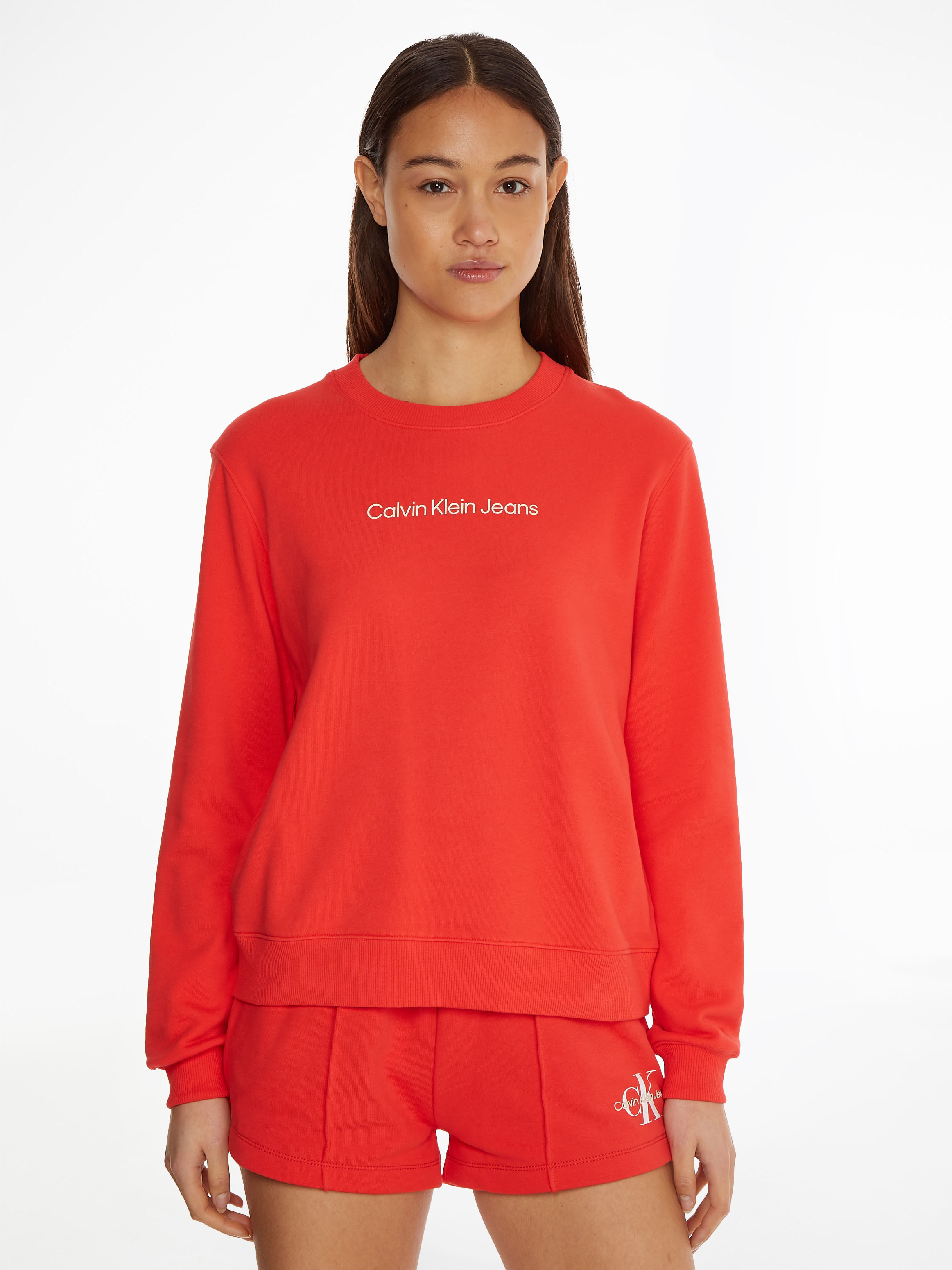 Calvin klein jeans red sweatshirt sales