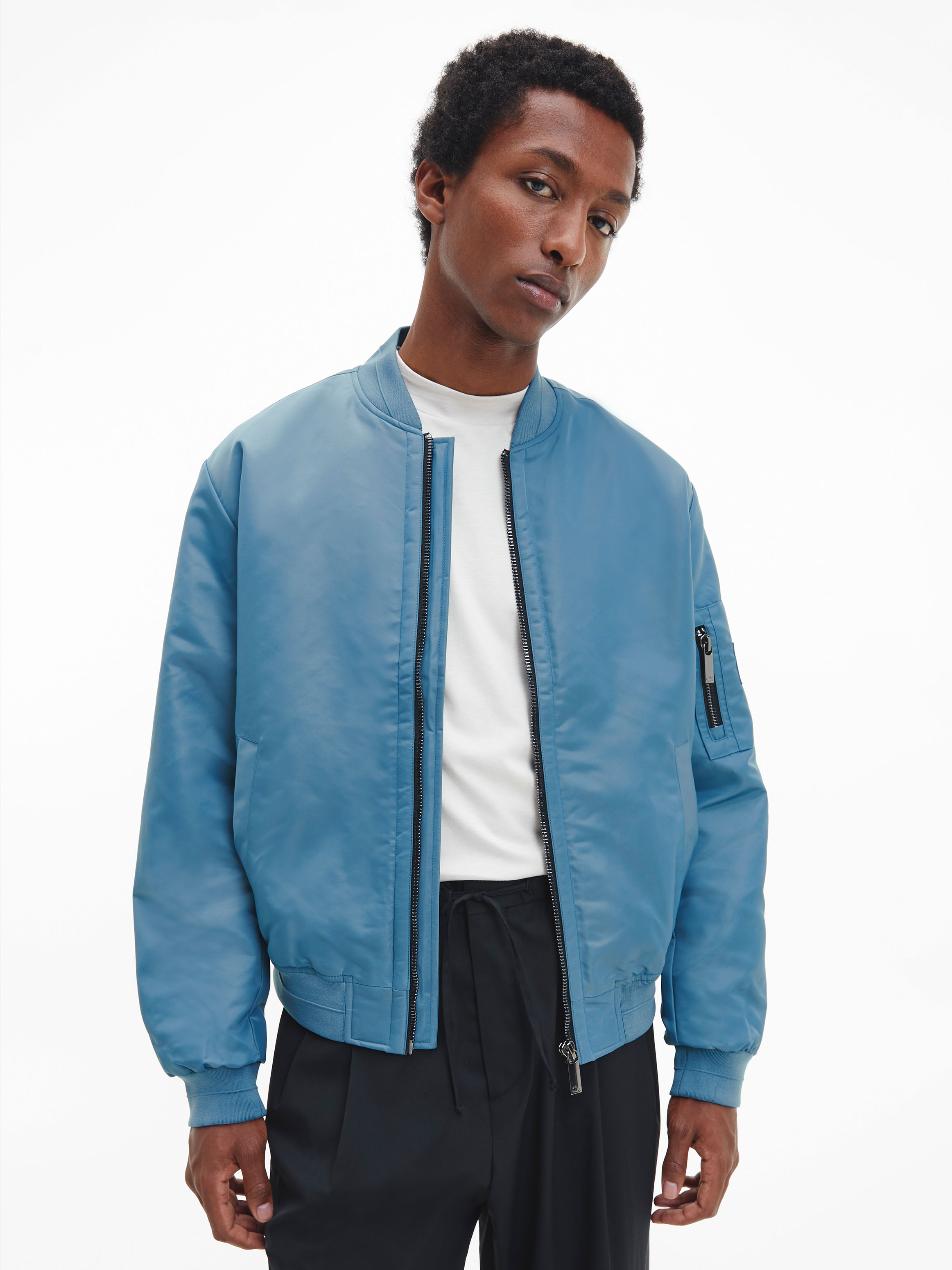 Baby blue deals bomber jacket