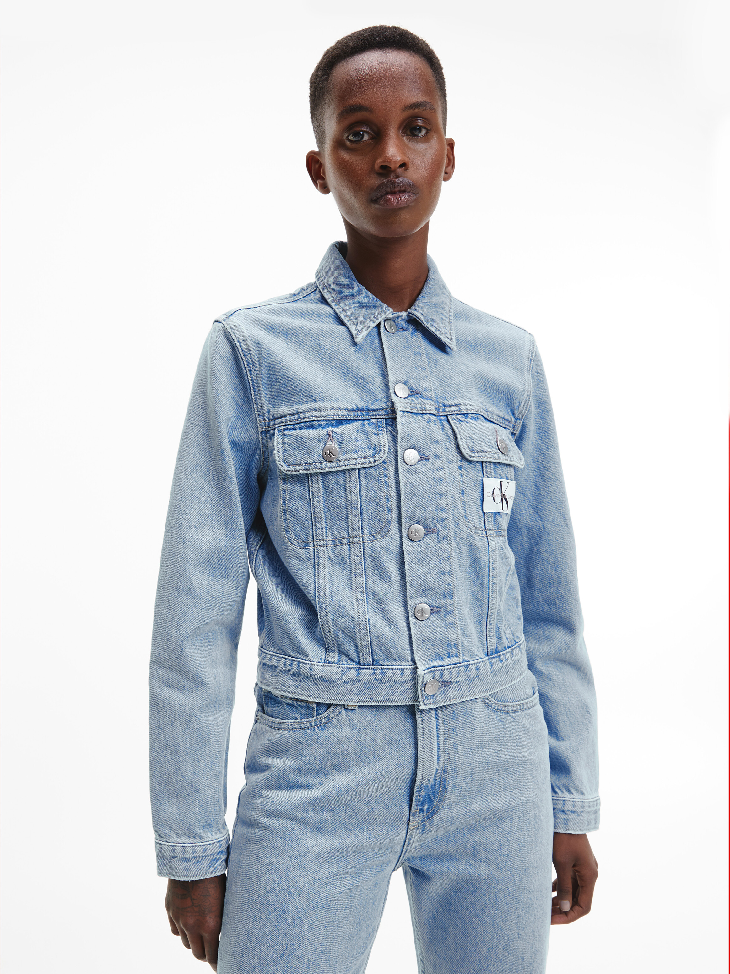 Calvin klein 2025 cropped denim jacket