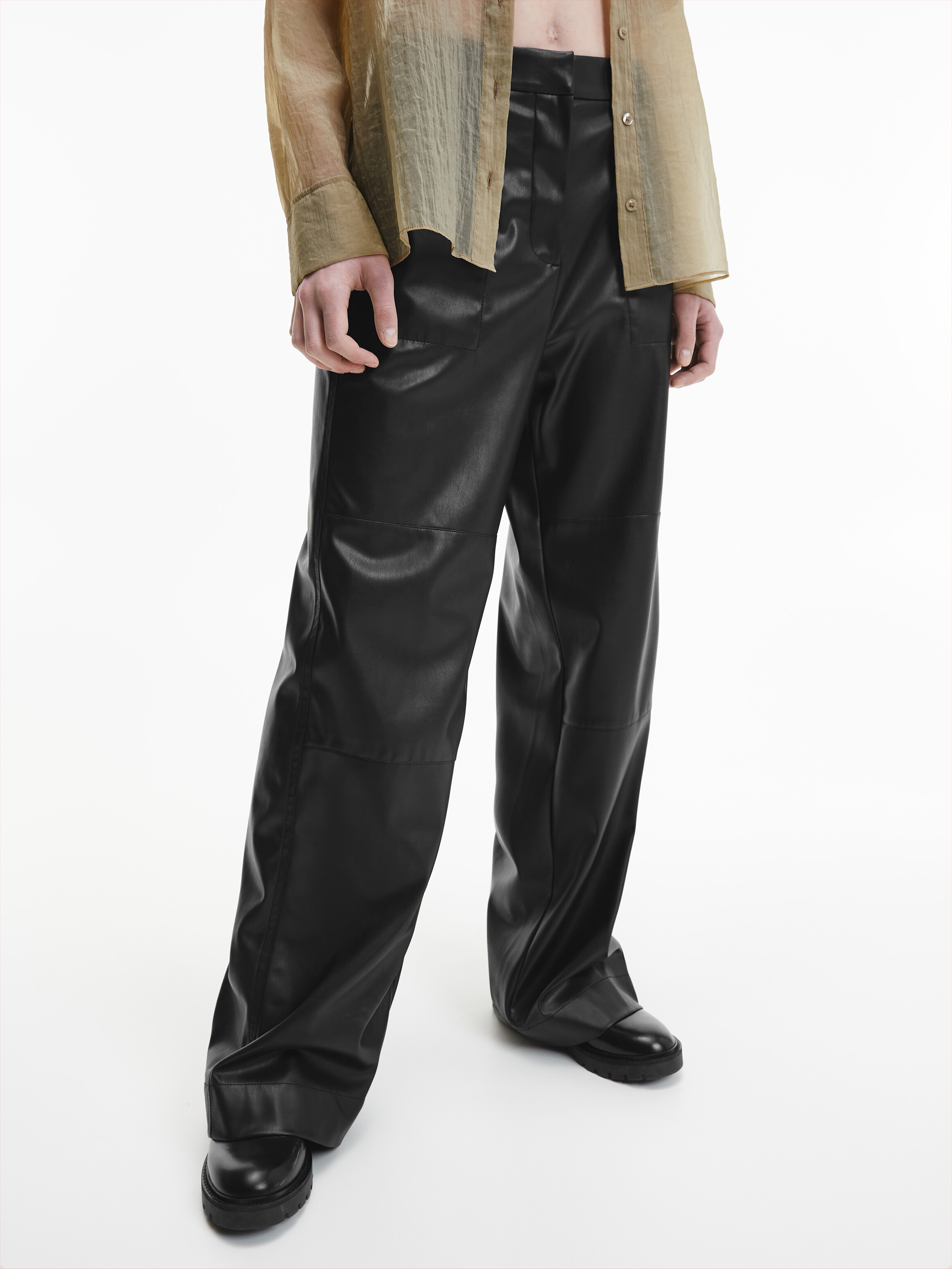 Calvin klein clearance faux leather pants