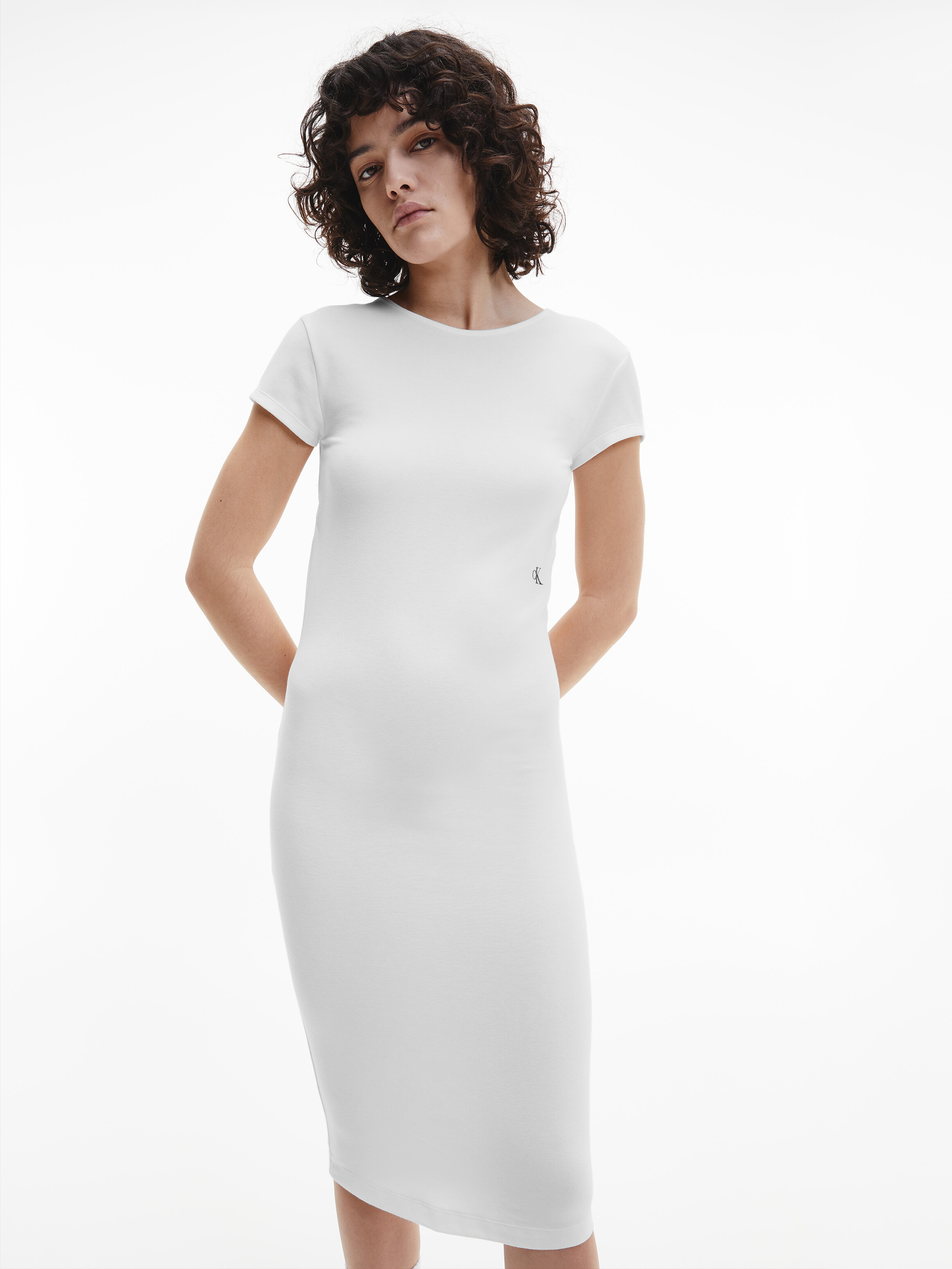 Calvin klein hotsell white midi dress