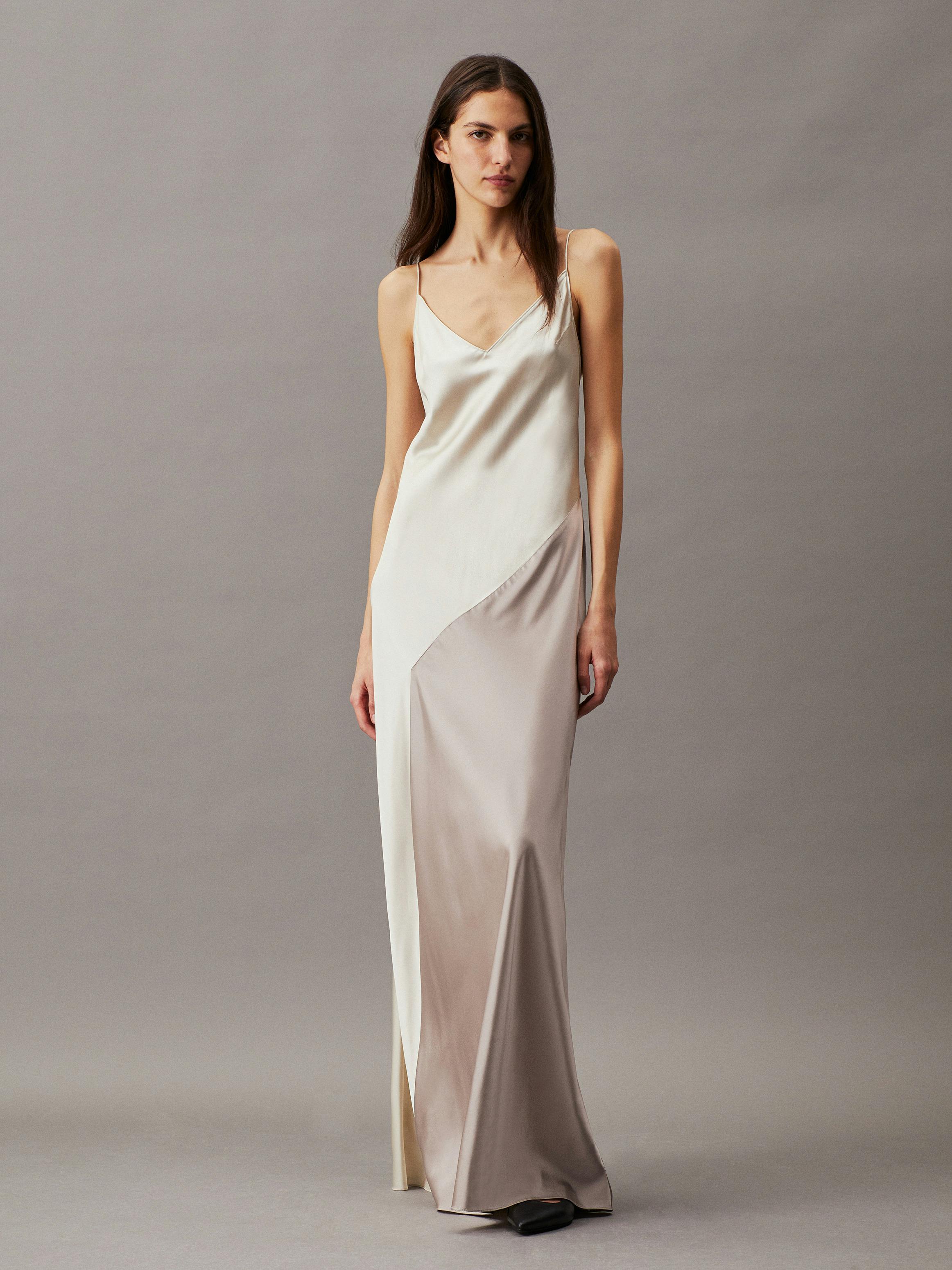calvin klein viscose satin maxi slip dress Viscose Satin Maxi Slip Dress