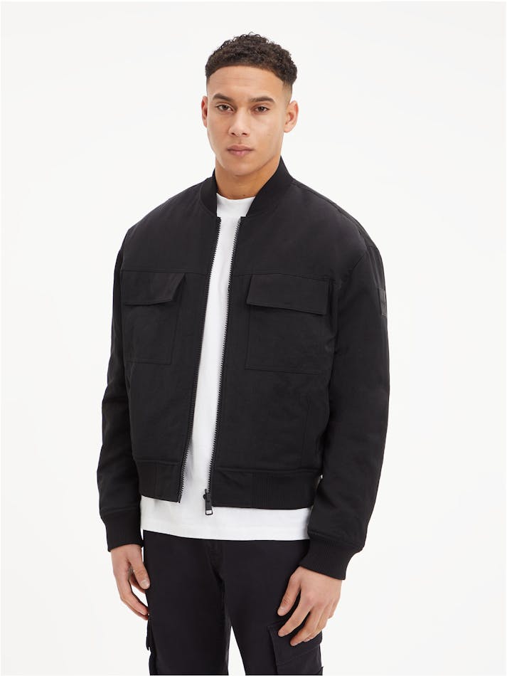 Calvin klein men's black bomber jacket Clearance