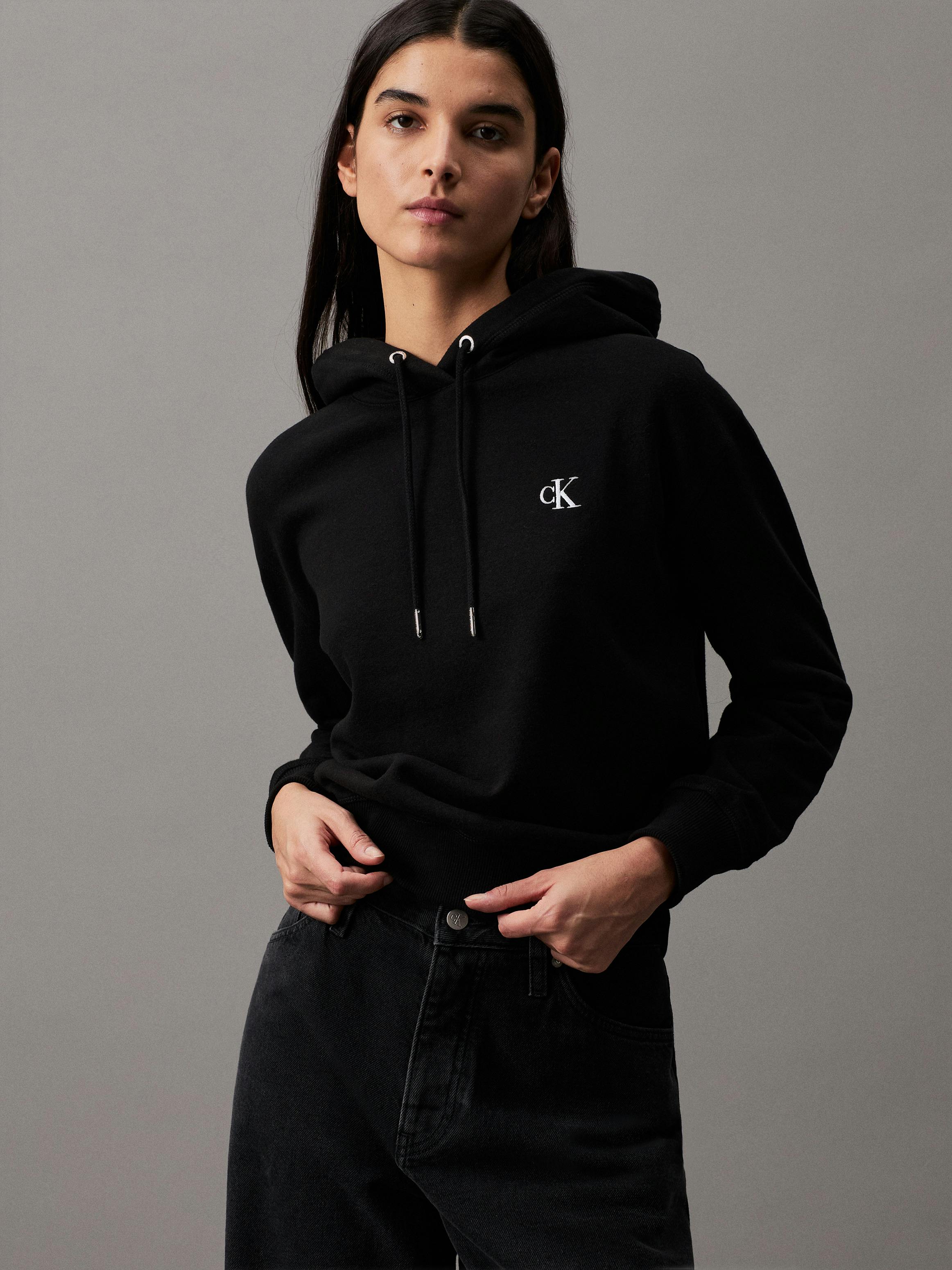 Cotton Blend Fleece Hoodie Hoodies Calvin Klein