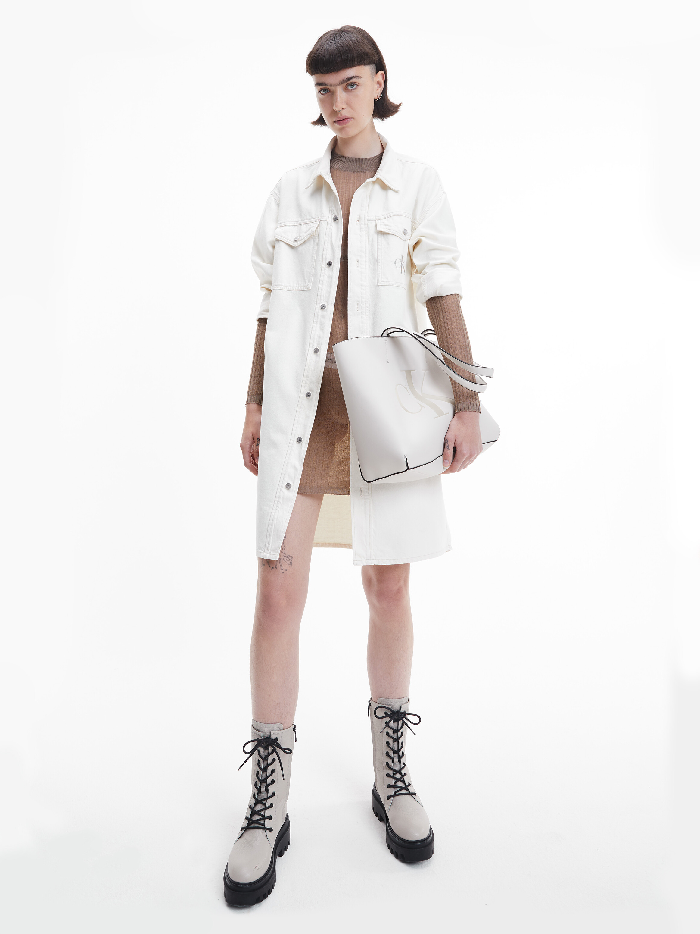 Denim Coat Dress Calvin Klein