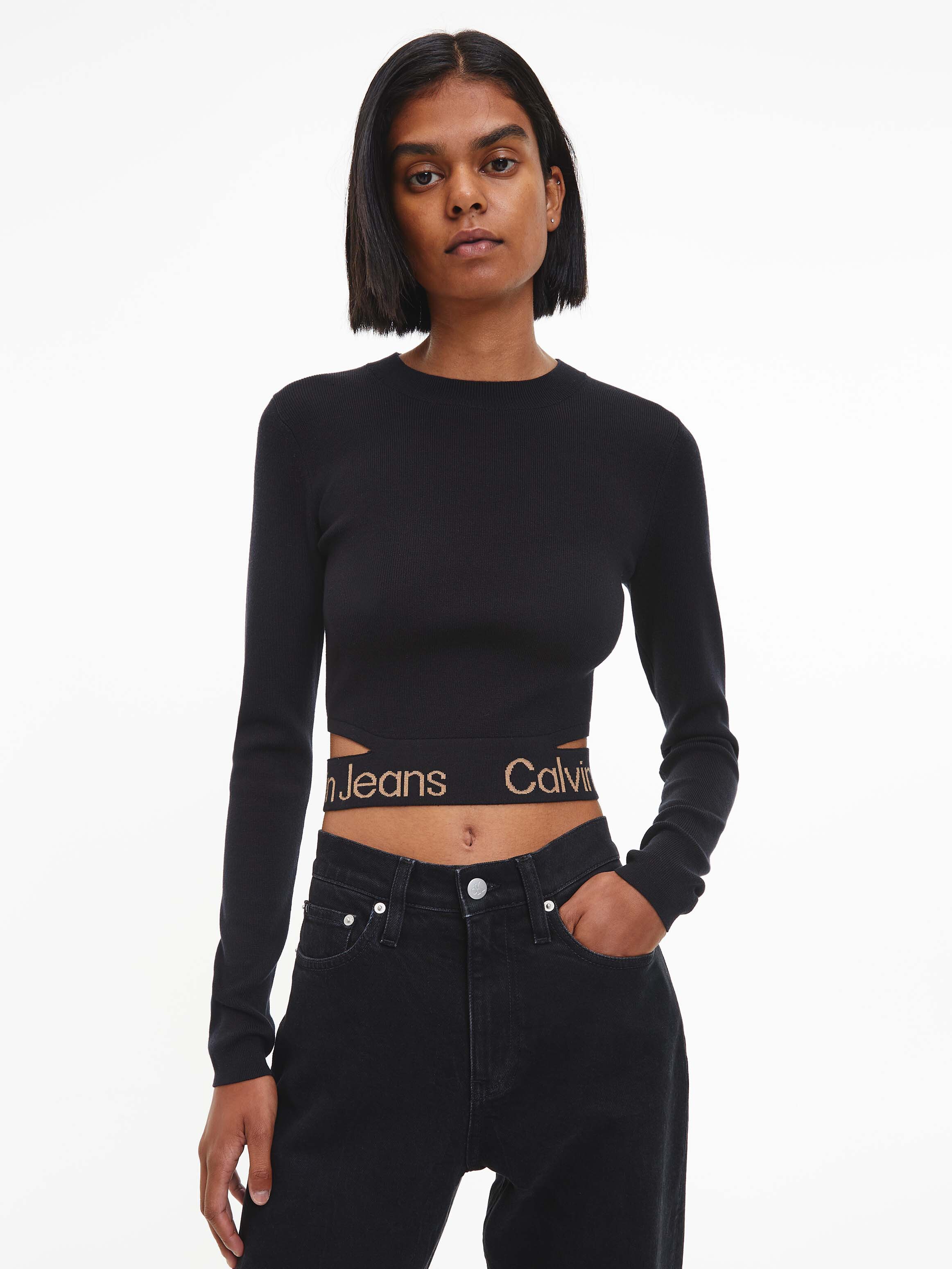 Calvin klein cropped jumper shop