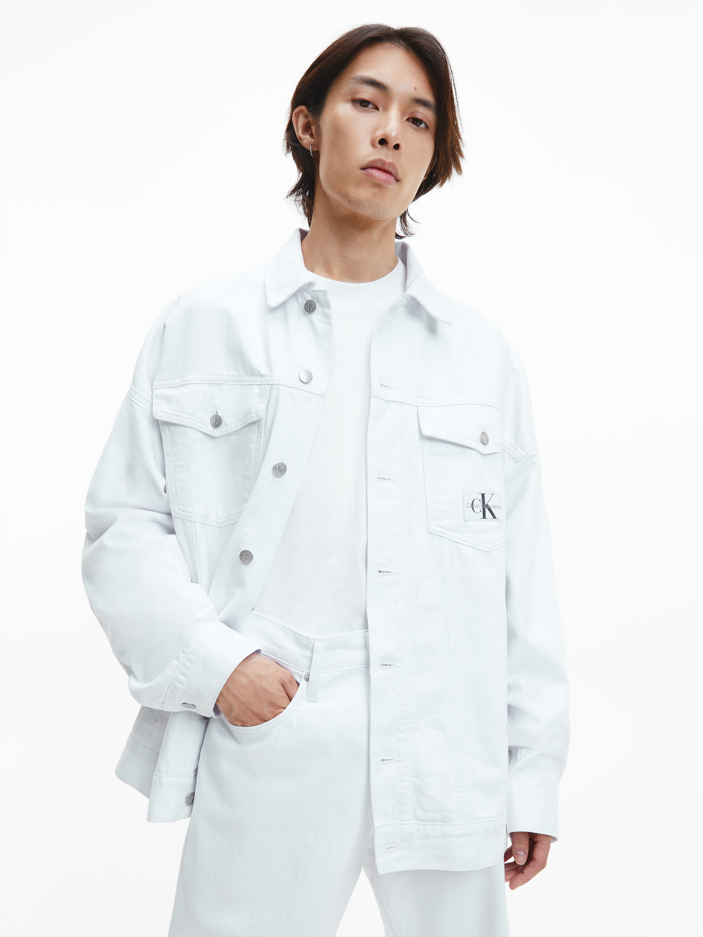 Oversized Coated Denim Jacket Calvin Klein