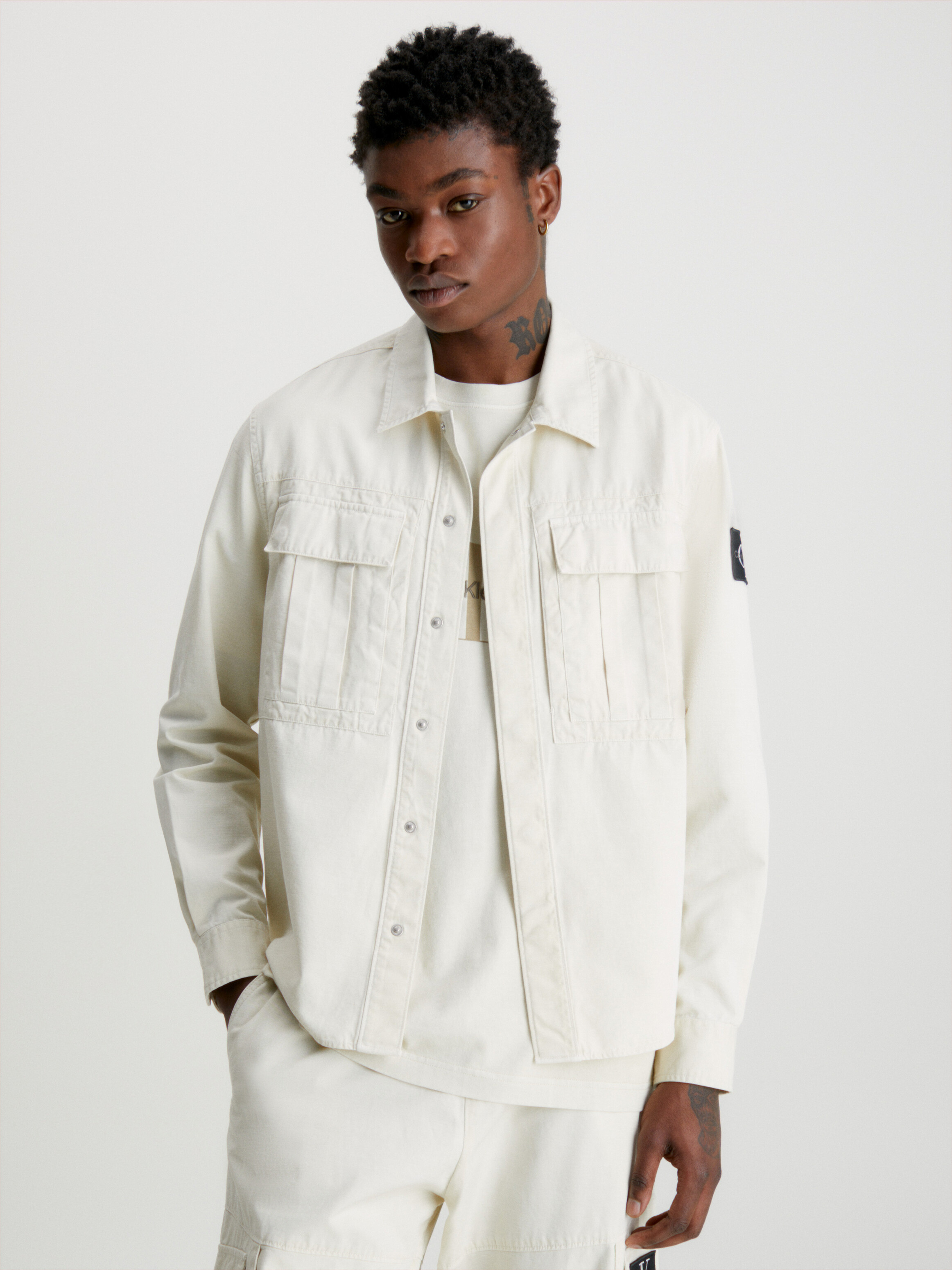 Cotton twill clearance shirt jacket