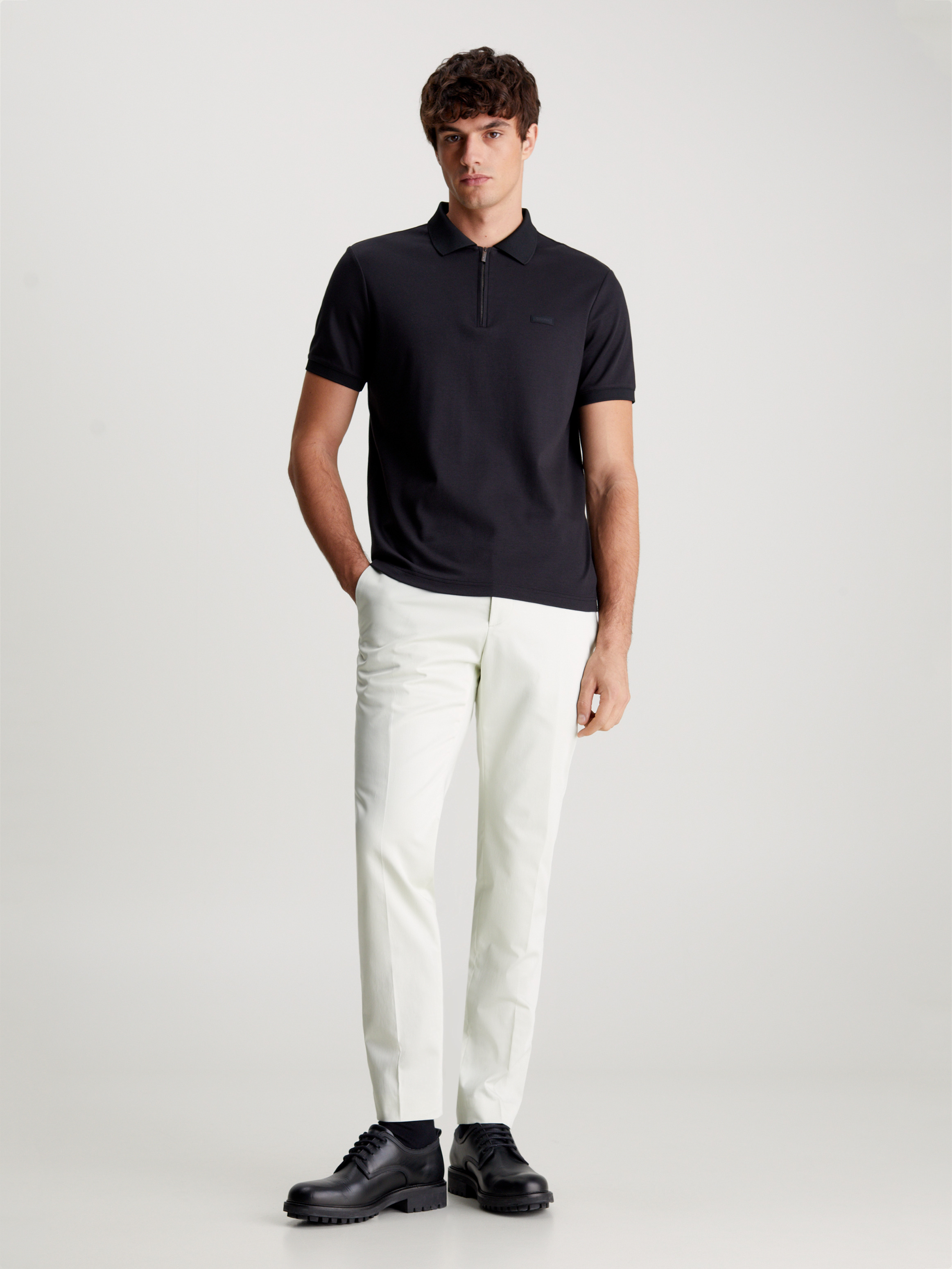 Smooth Cotton Zip Polo Shirt | Calvin Klein Smooth Cotton Zip Polo Shirt | Calvin Klein