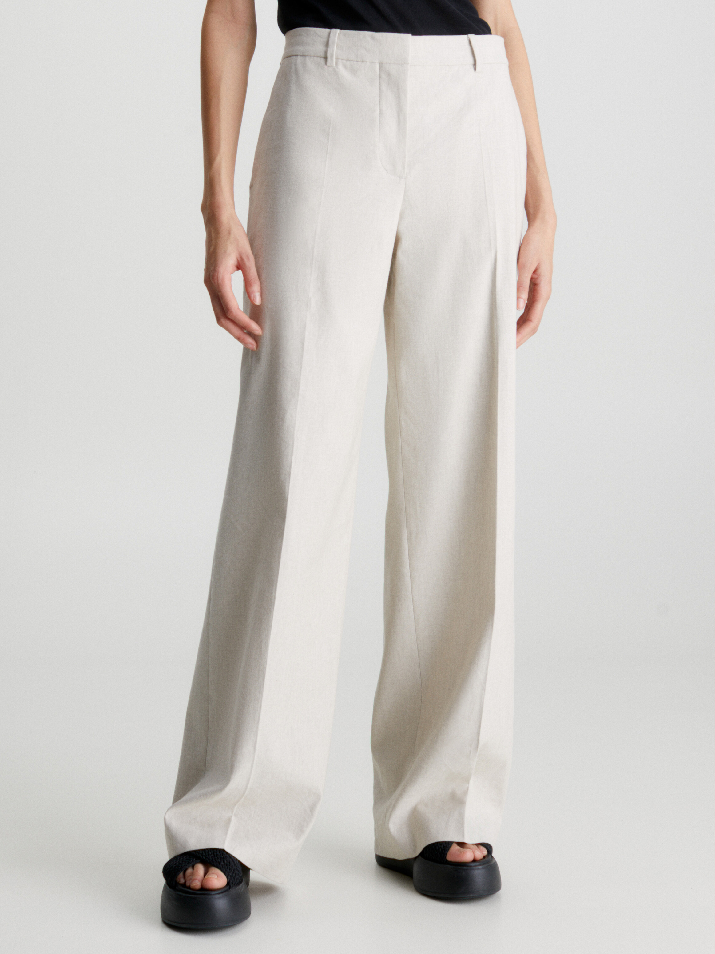 Linen Wide Leg Trousers Calvin Klein