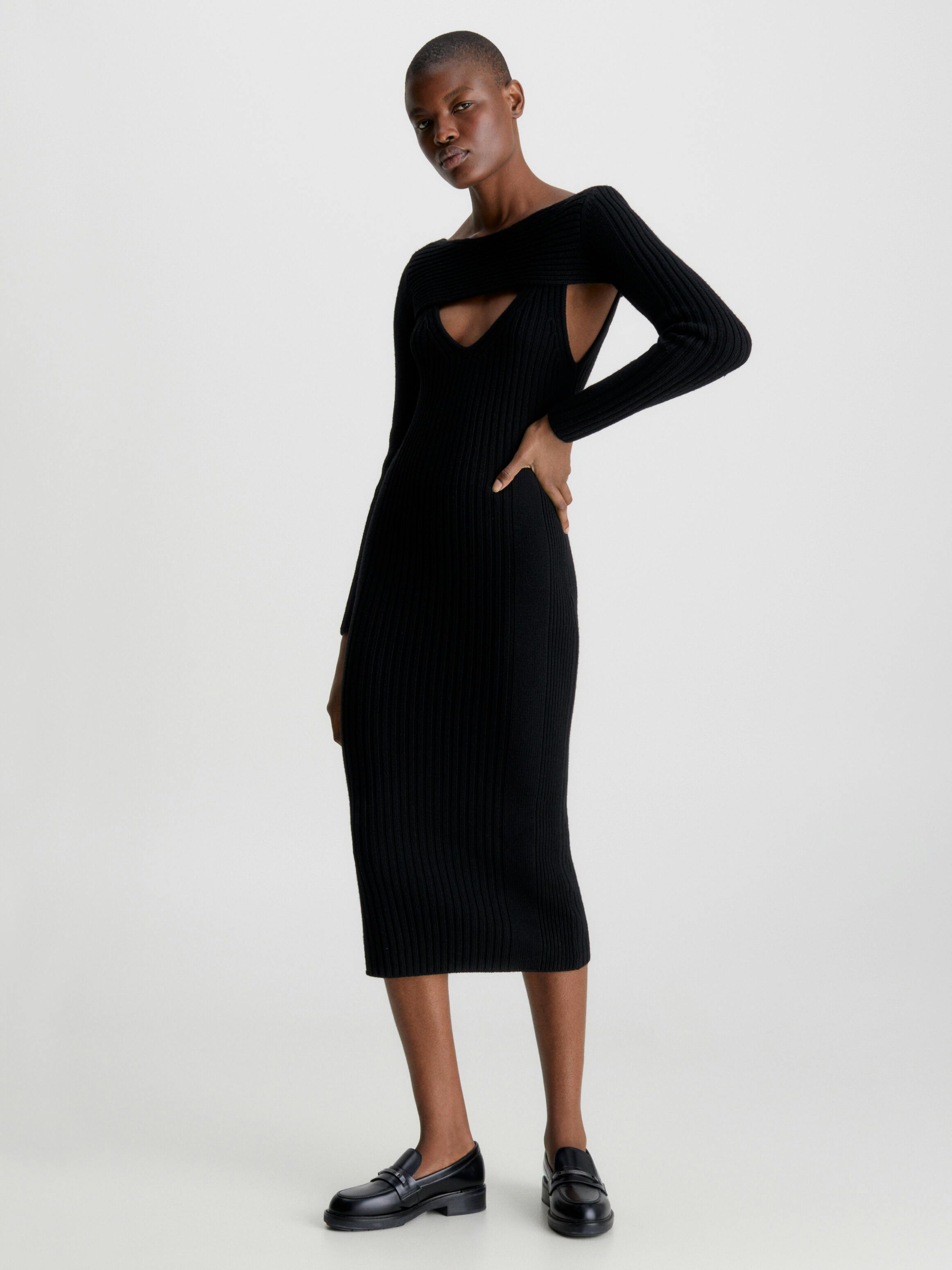 Slim Wool Layered Knit Dress | Calvin Klein 