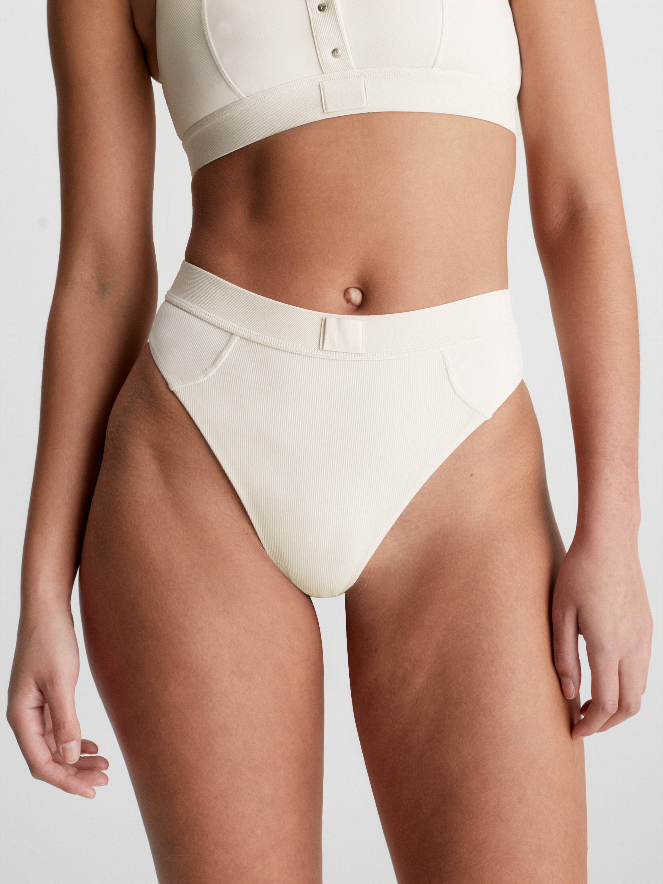 CK Monogram High Waisted Bikini Bottoms