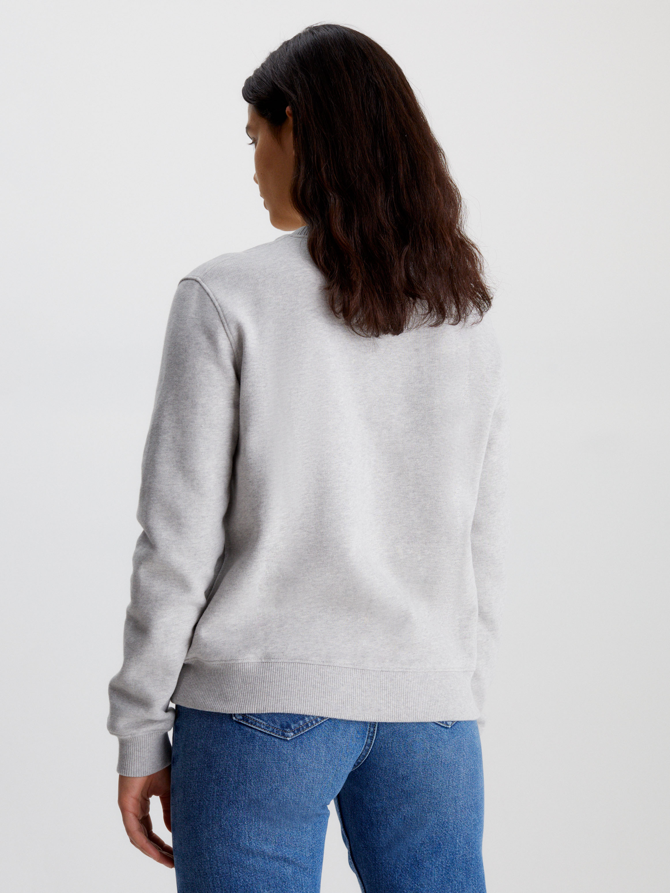 ★★ ★★ Women's Charcoal Hero Monologo Crewneck Monologo Sweatshirt | Calvin Klein