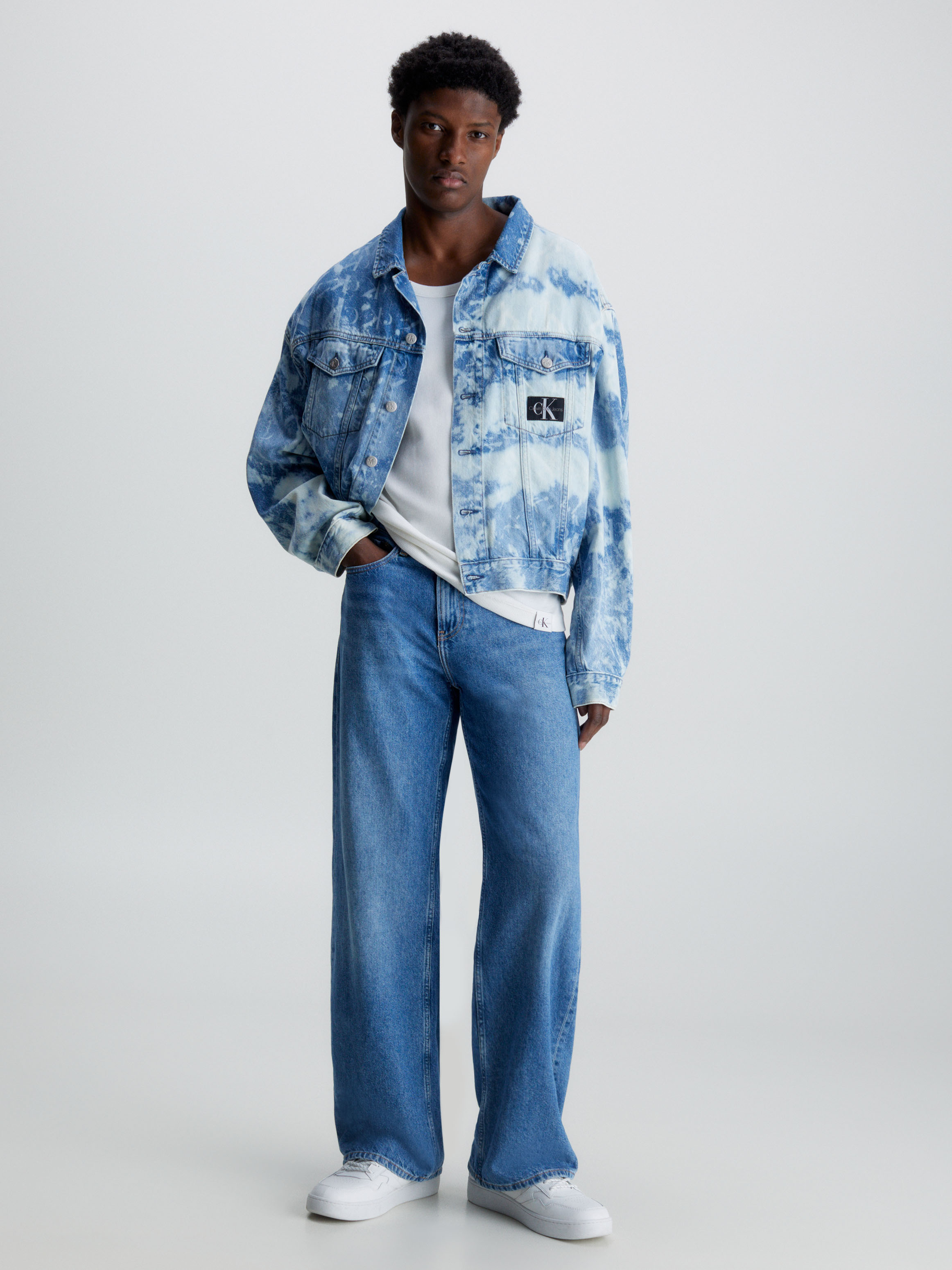 Oversized Bleached Denim Jacket Calvin Klein