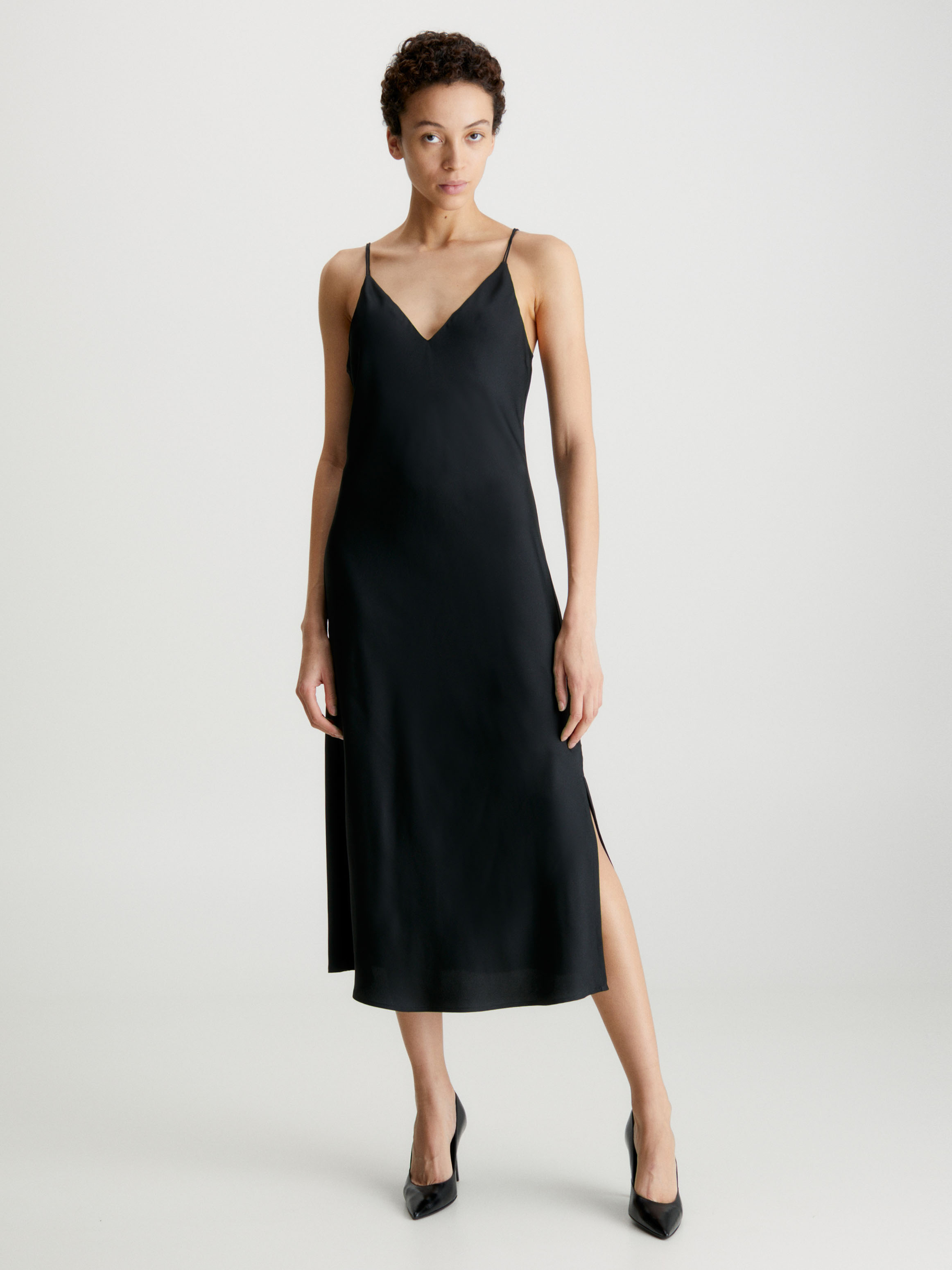 Slim Midi Slip Dress Calvin Klein