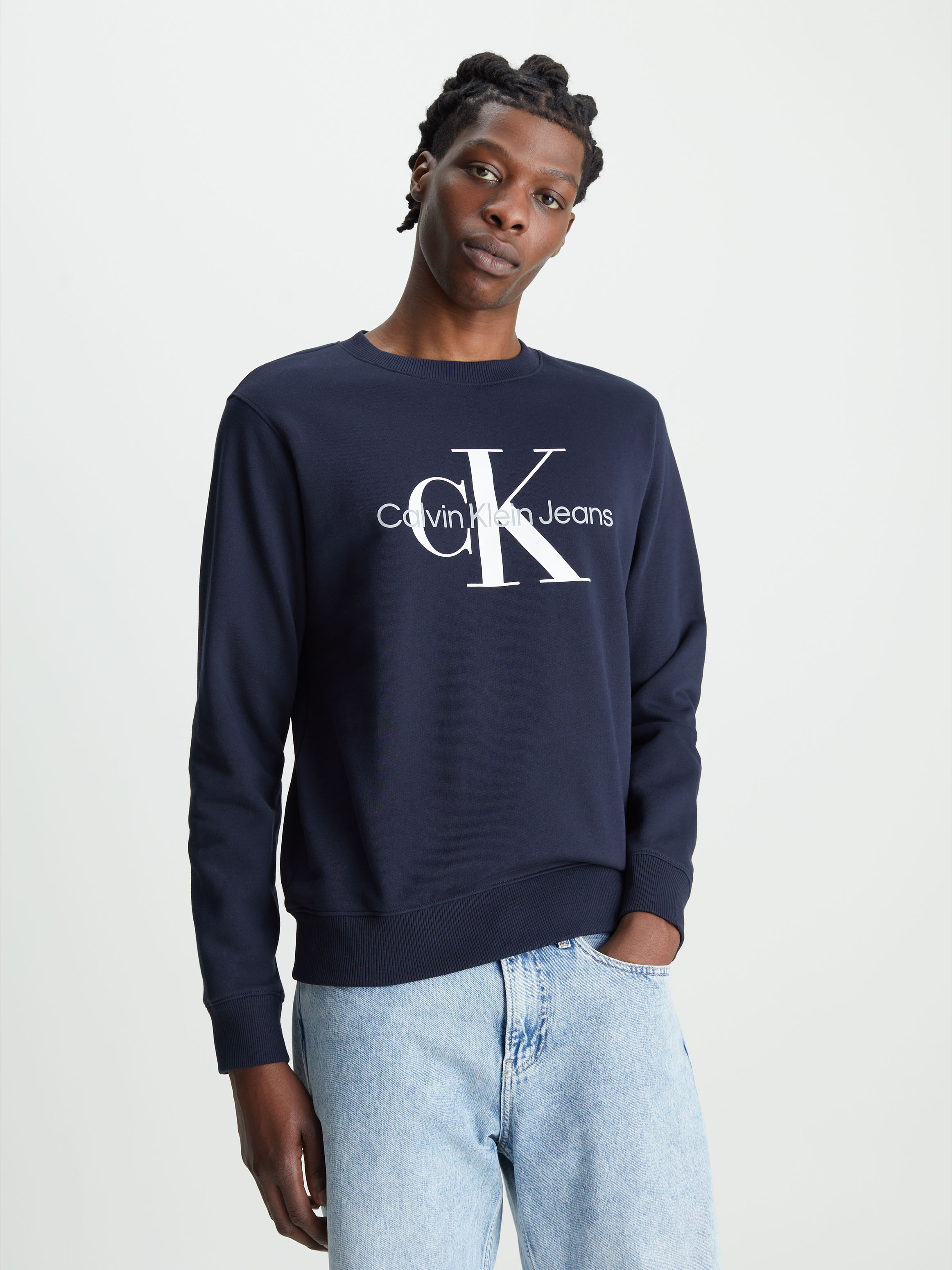 Calvin klein monogram box logo sweatshirt best sale