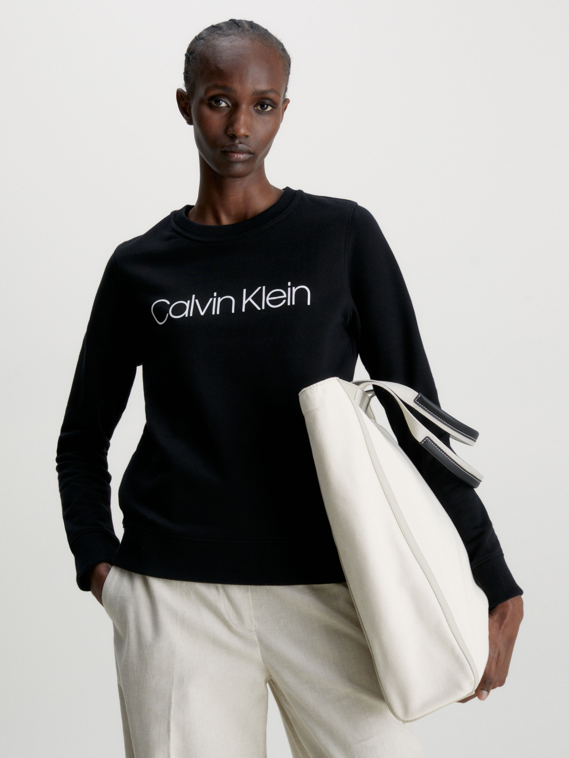 Black calvin best sale klein jumper womens