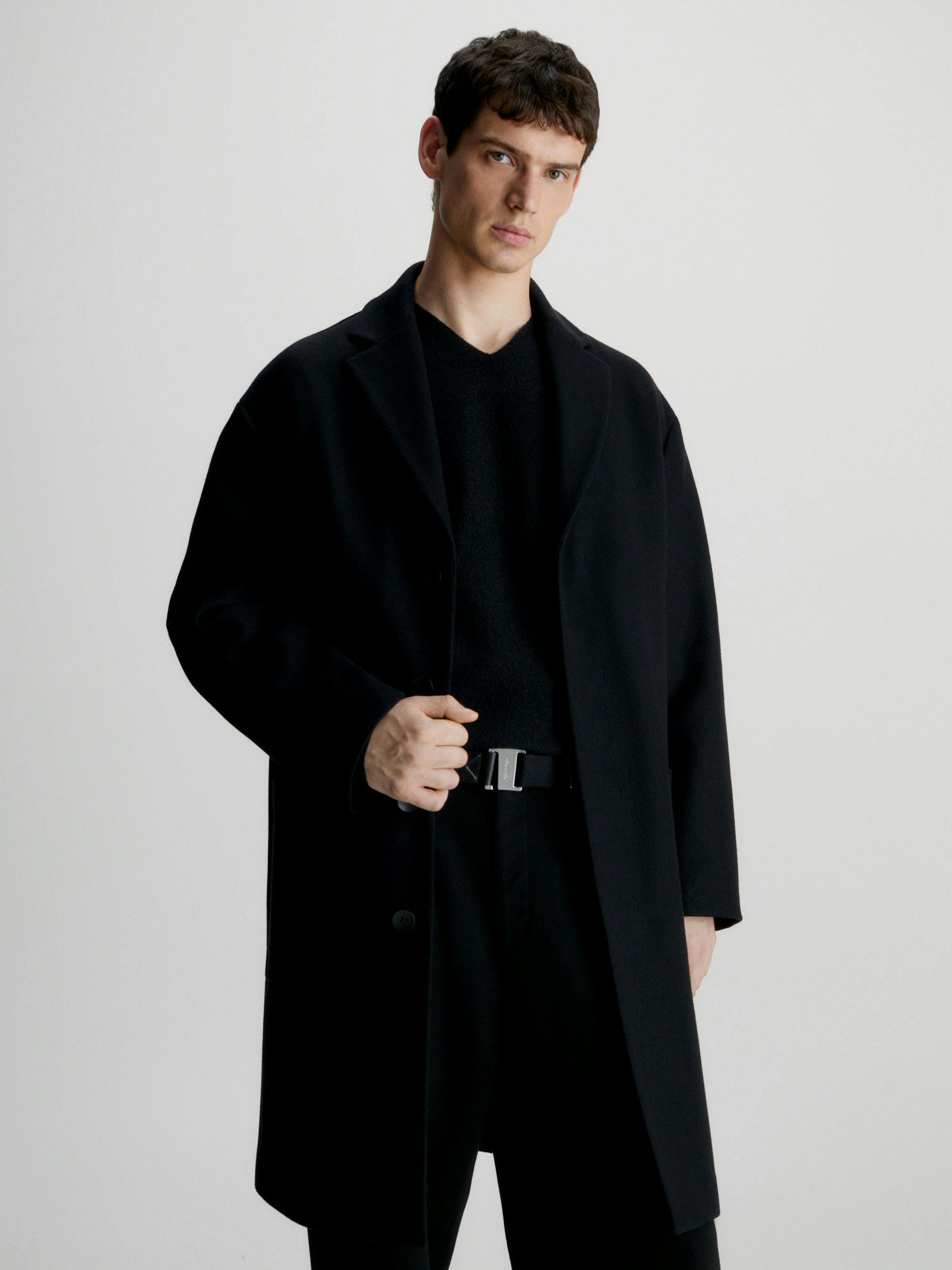 Relaxed Wool Blend Coat Calvin Klein