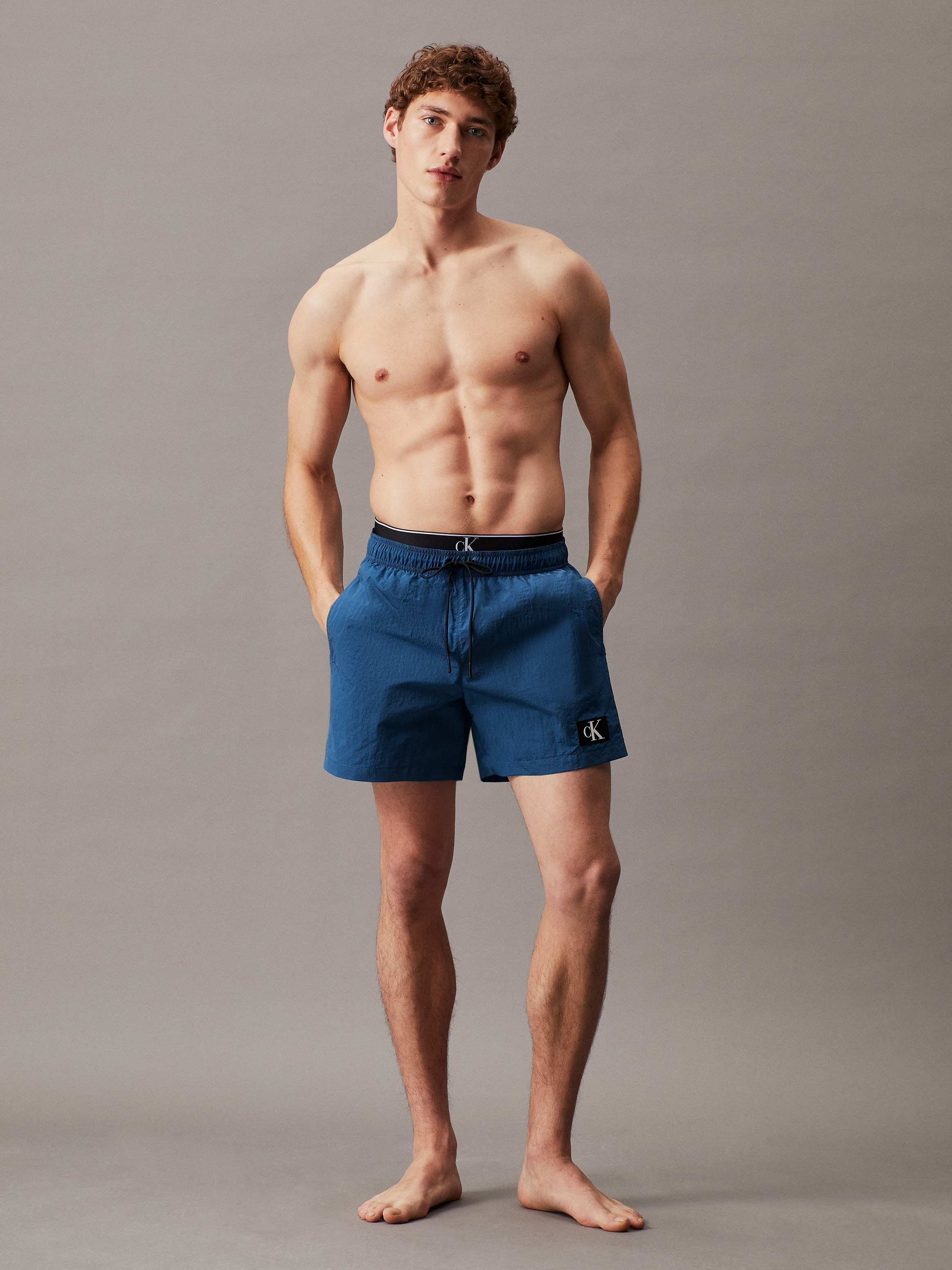 CK Monogram Double Waistband Swim Shorts | Calvin Klein