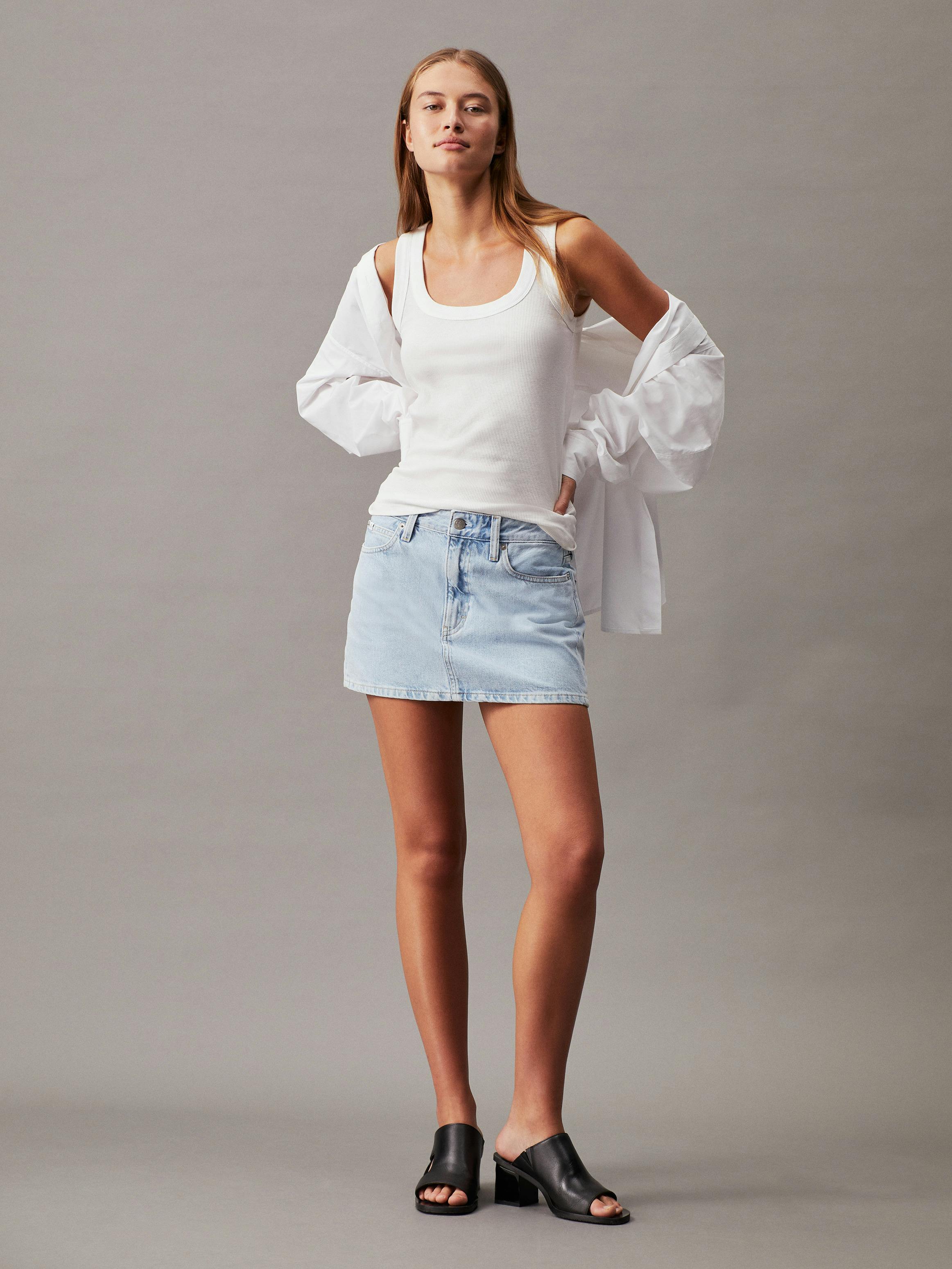 Denim Micro Mini Skirt Calvin Klein