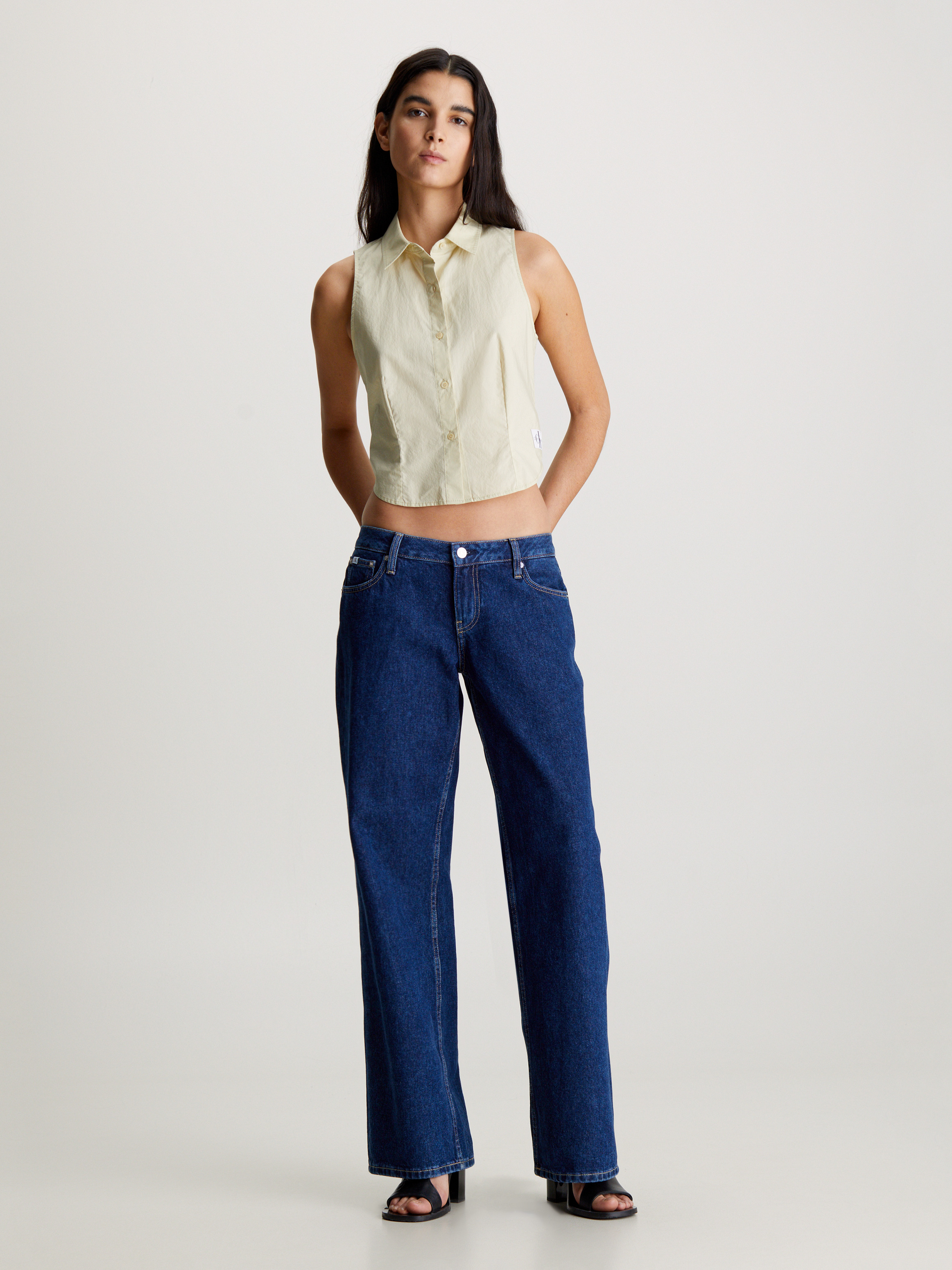 Cotton Poplin Sleeveless Shirt | Calvin Klein