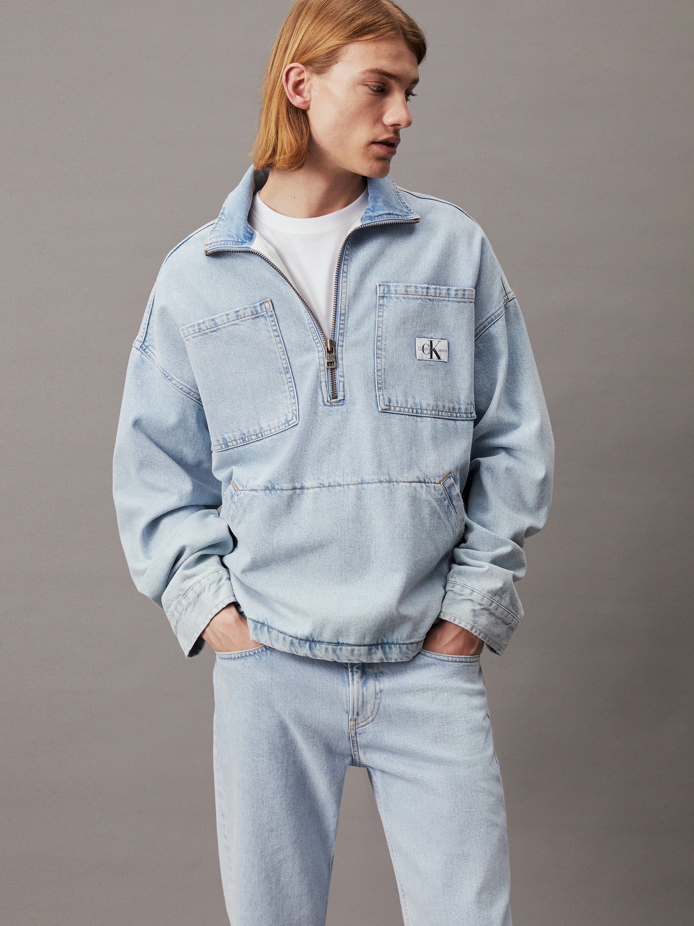 Fashion denim windbreaker