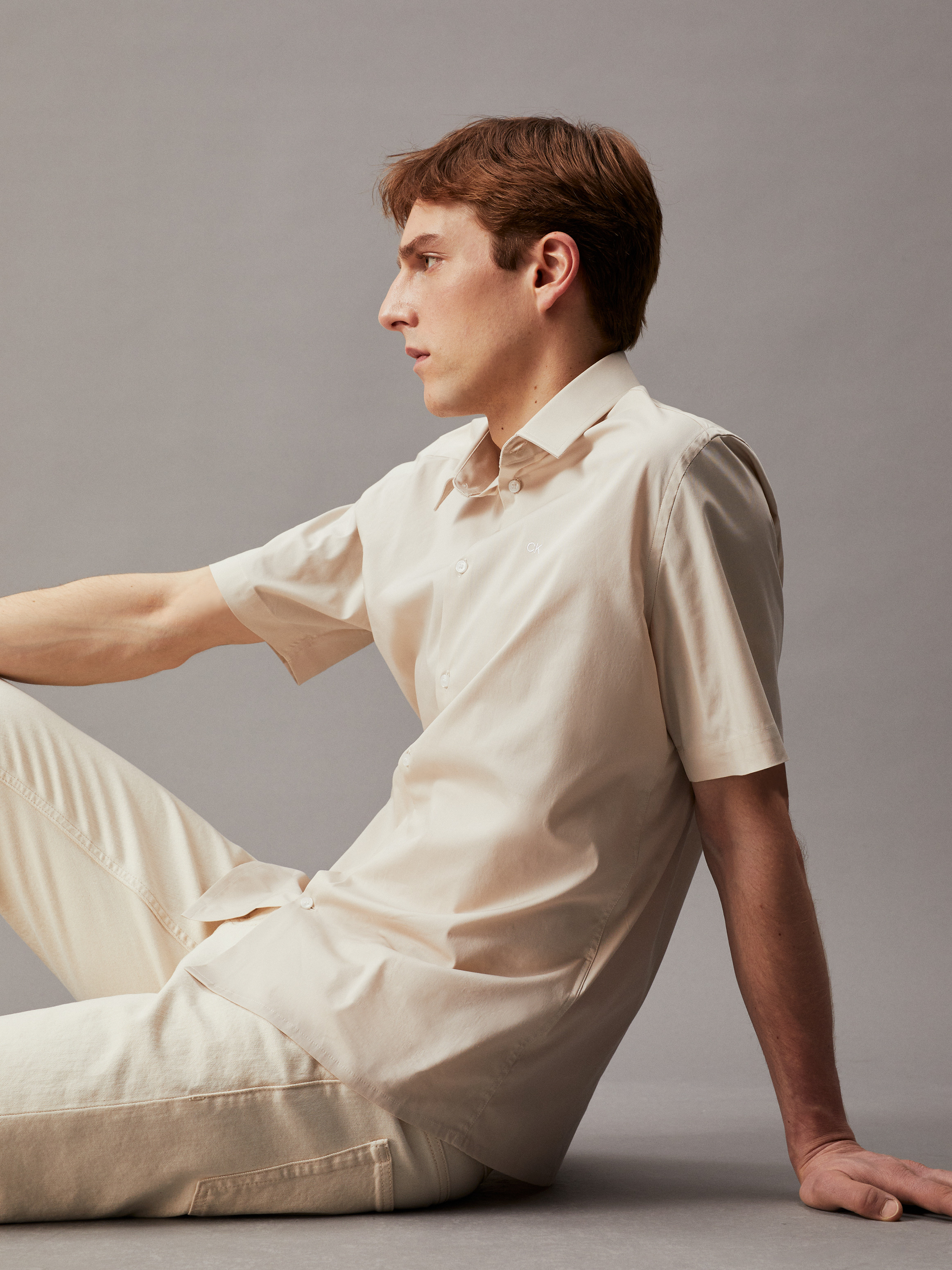 Utility Regular Fit Twill Shirt | Beige | Tommy Hilfiger