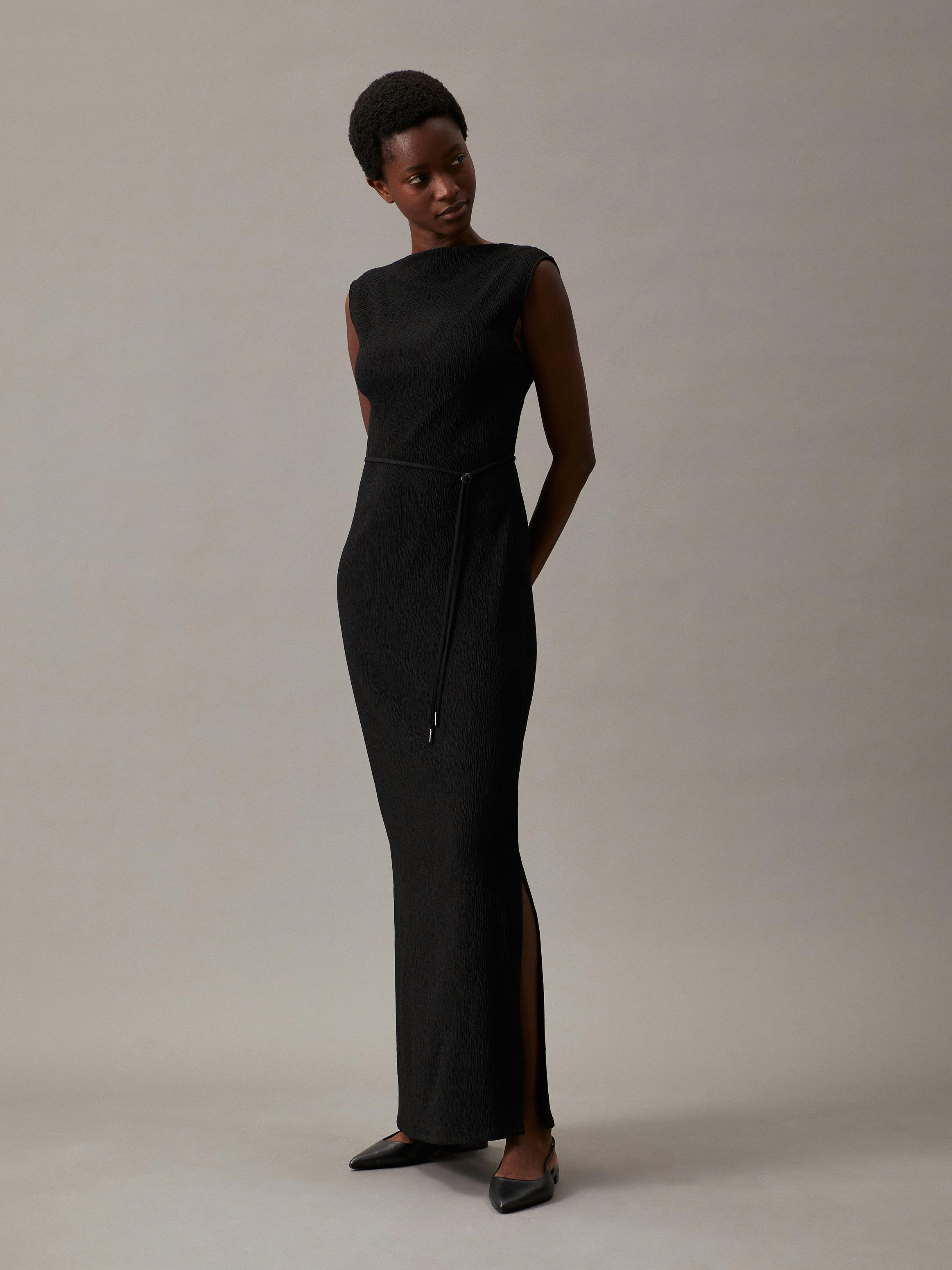 calvin klein long black dress MIKUTA