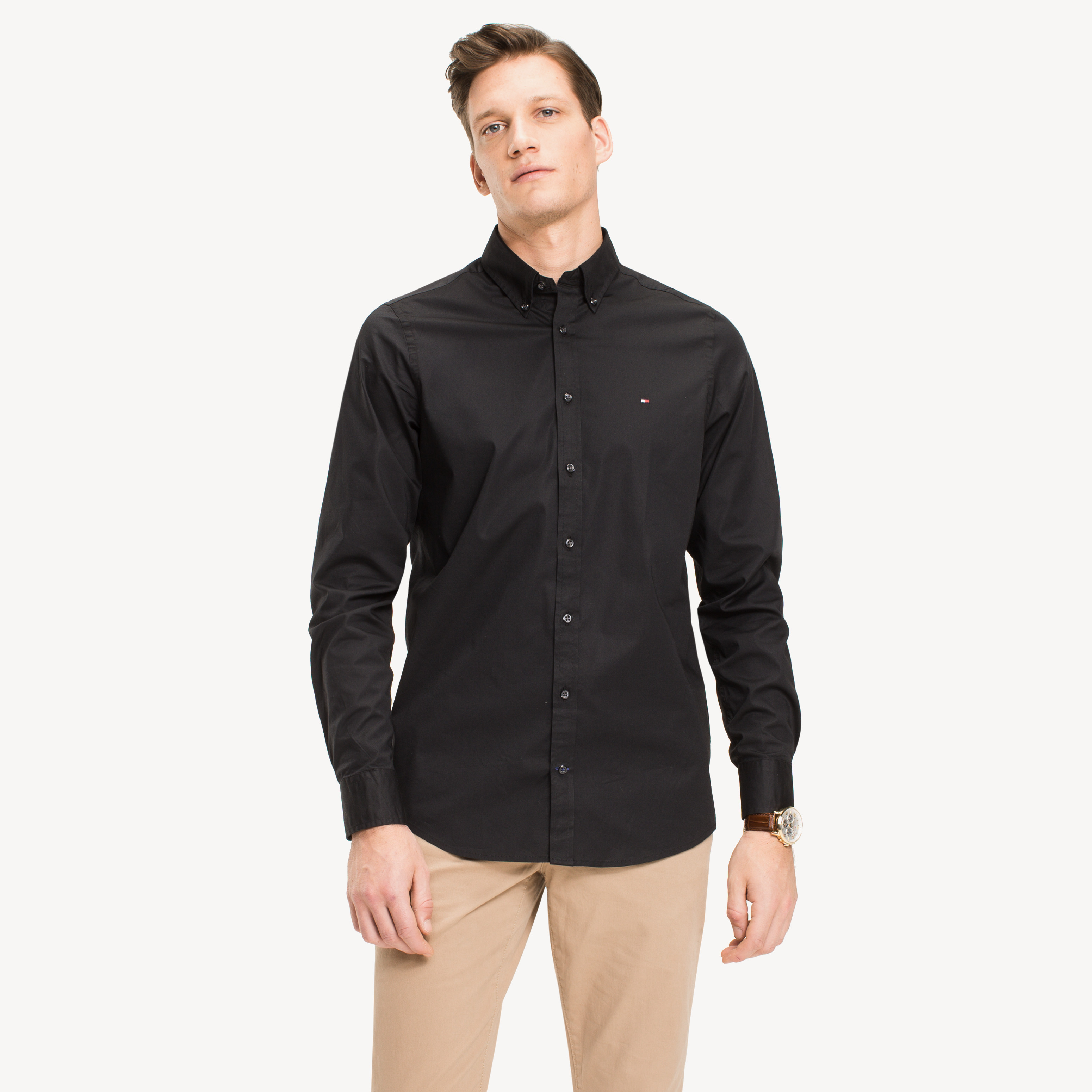 tommy hilfiger core stretch slim poplin shirt