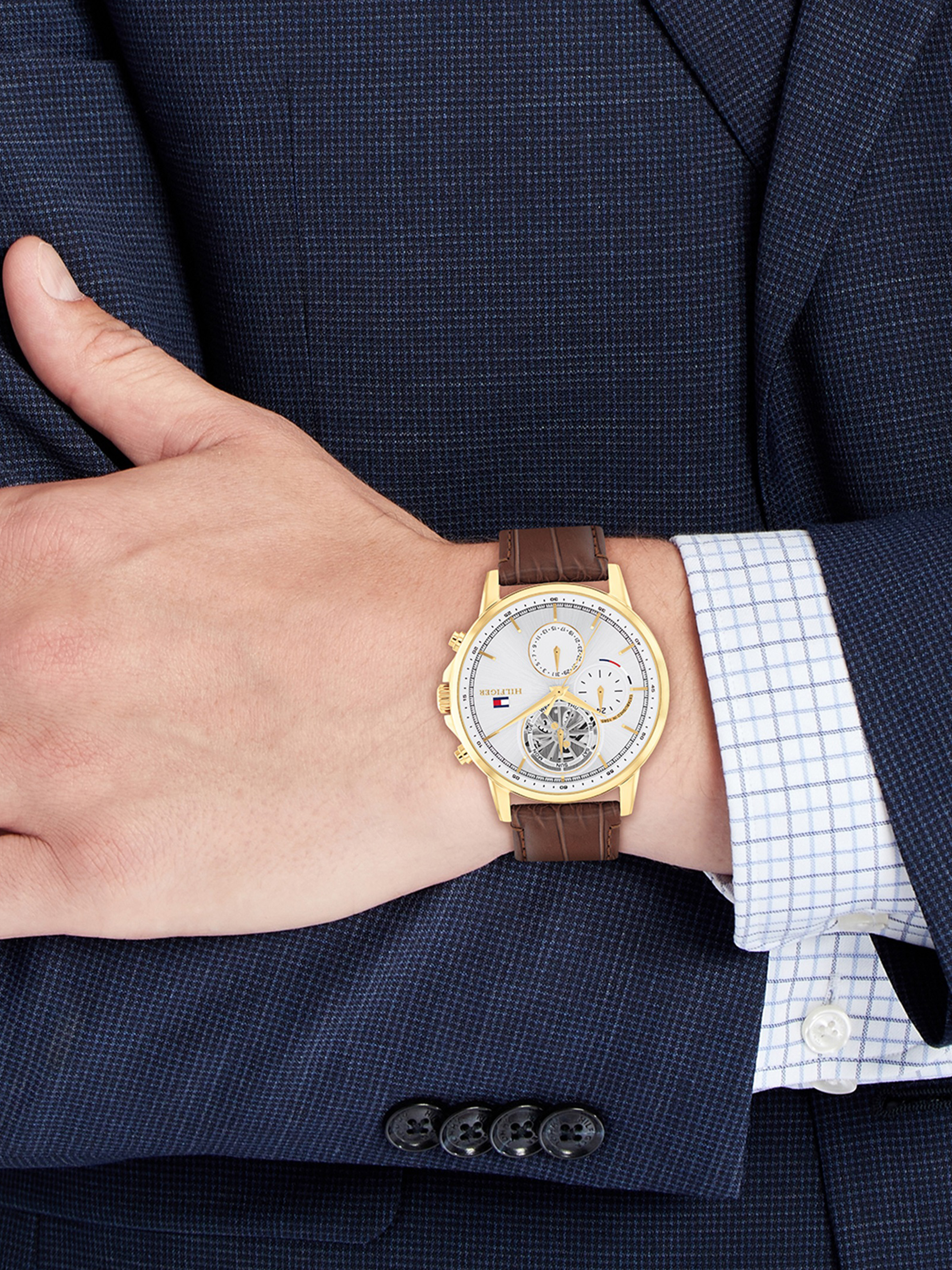 Stewart Brown Leather Silver Dial Watch | Watches | Tommy  display picture 3