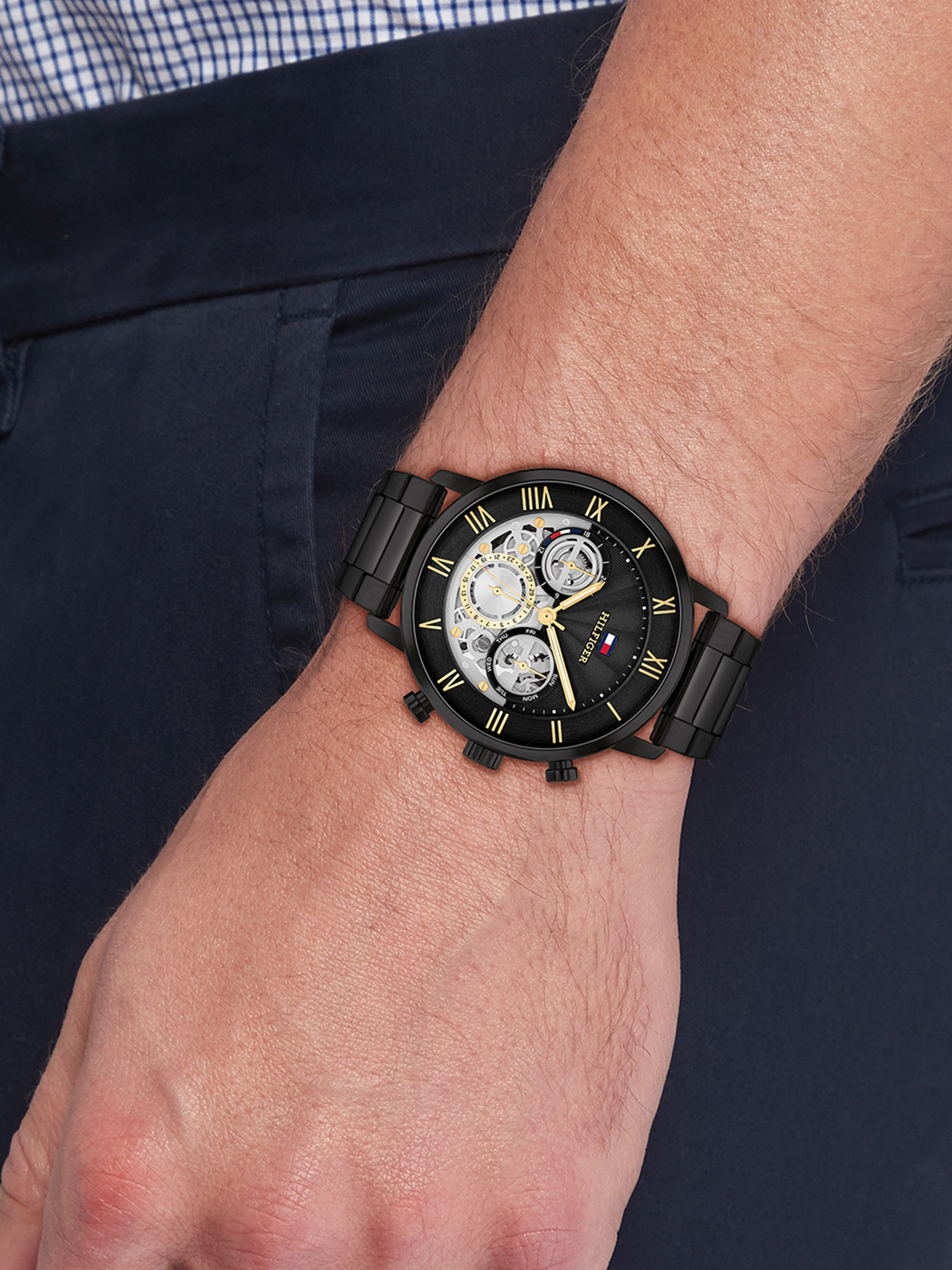 modhy様 Legend Black Dial Stainless Steel Watch | Watches | Tommy Hilfiger