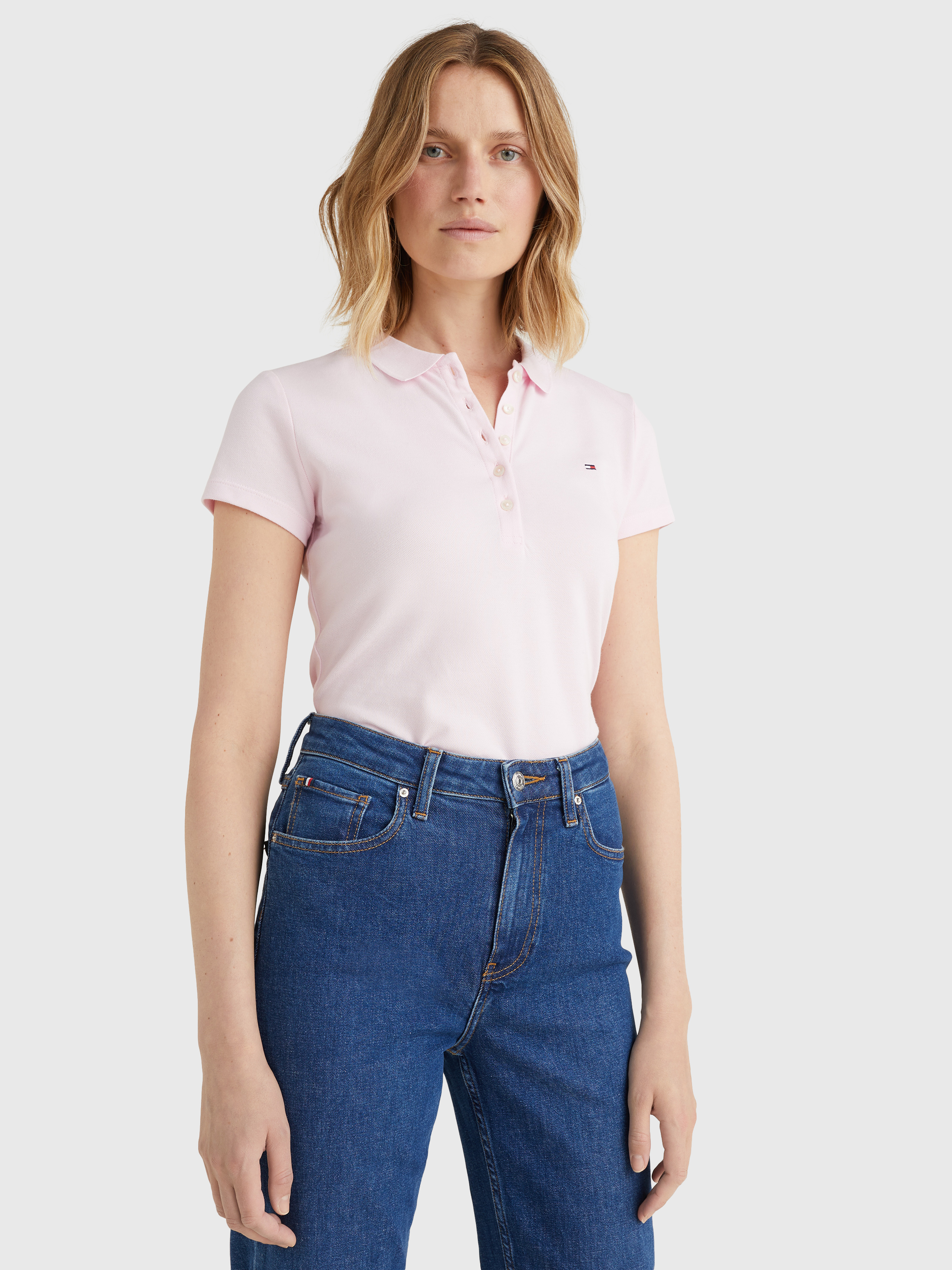 Tommy hilfiger white store polo shirt womens