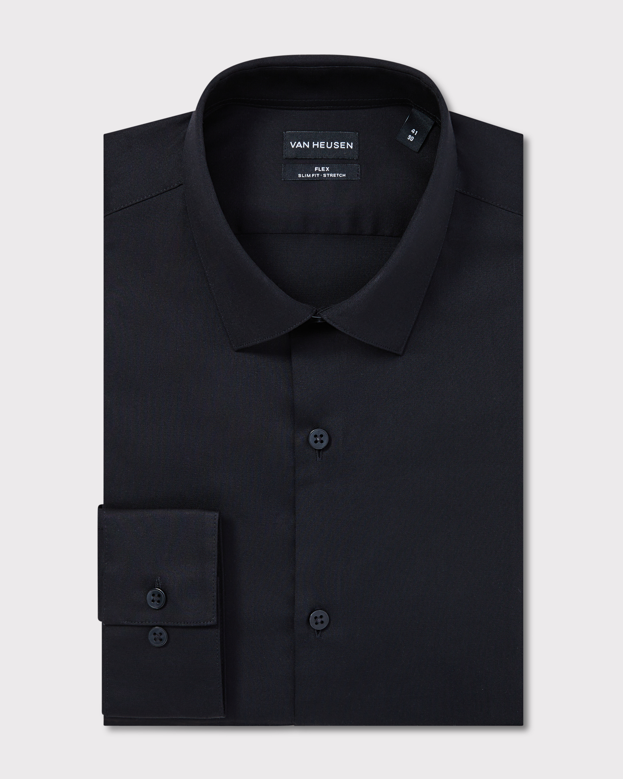 Solid Colour Stretch Blend Shirt