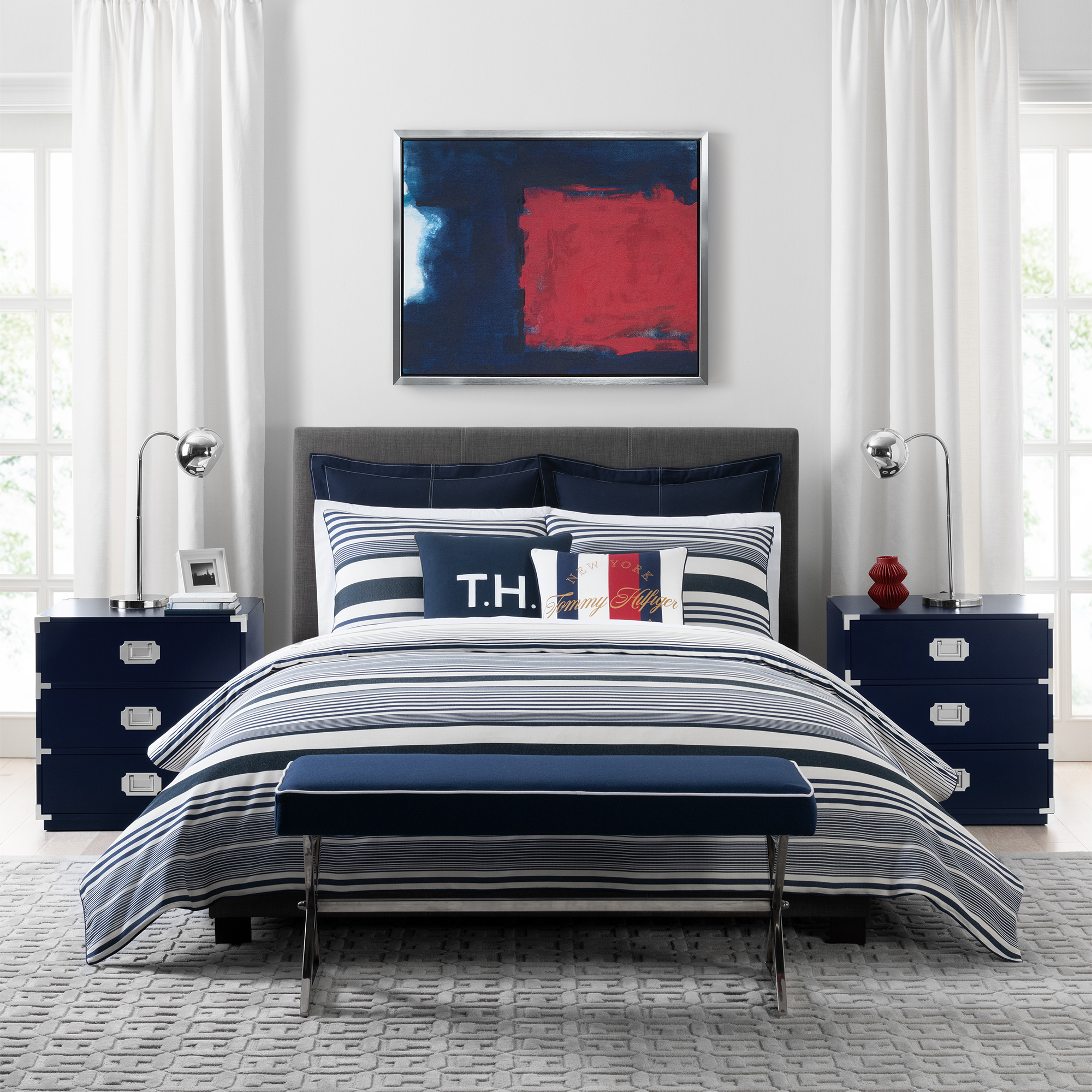 Th Island Stripe Quilt Cover Set King Bed Duvet Cover Tommy Hilfiger