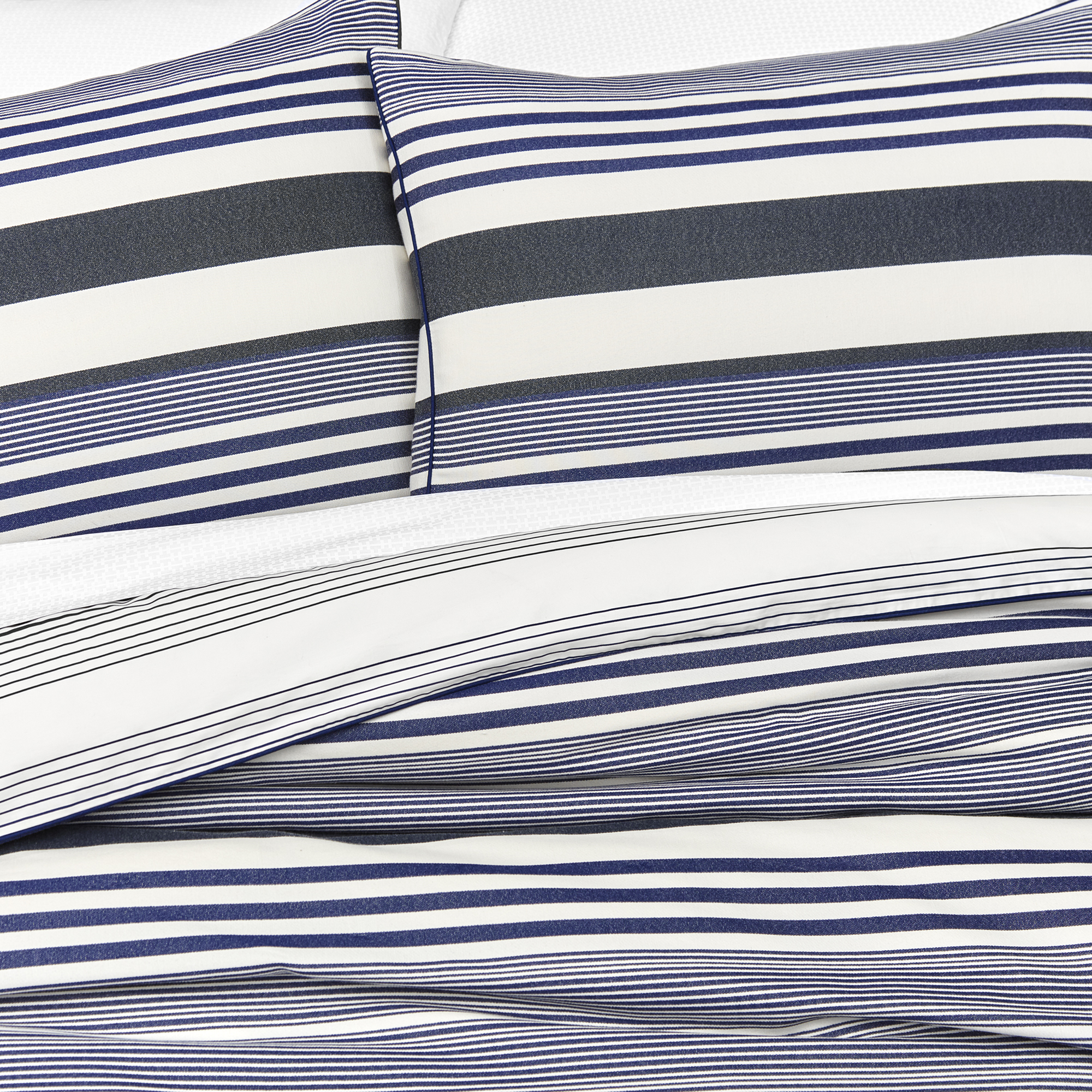 Tommy Hilfiger LAUREL DOBBY Full/Queen Duvet Cover Set ~ Cream/Navy Stripe $250 store